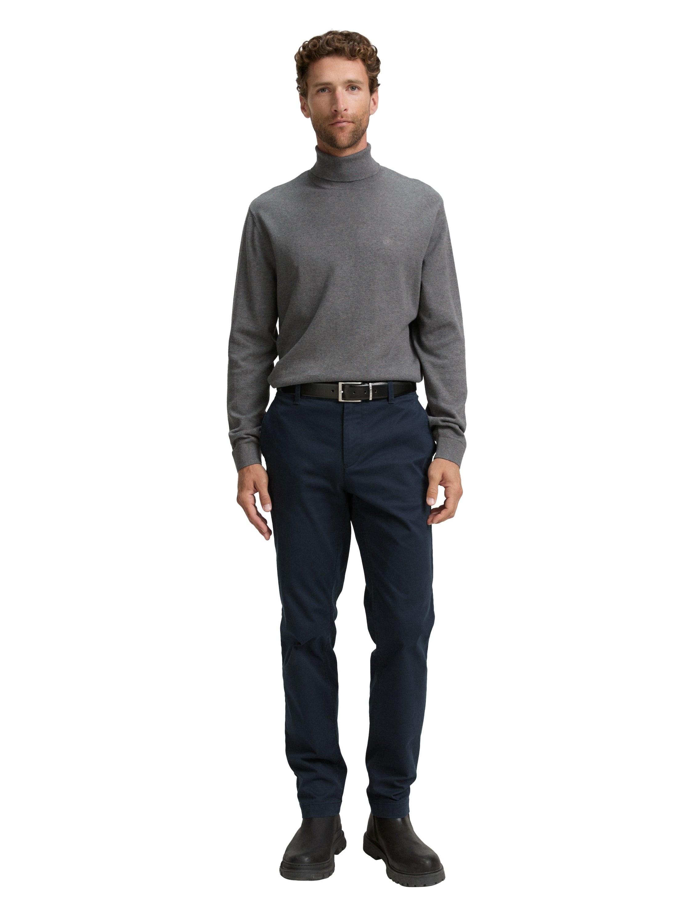 Tom Tailor Turtleneck Dark Grey Cotton Pullover