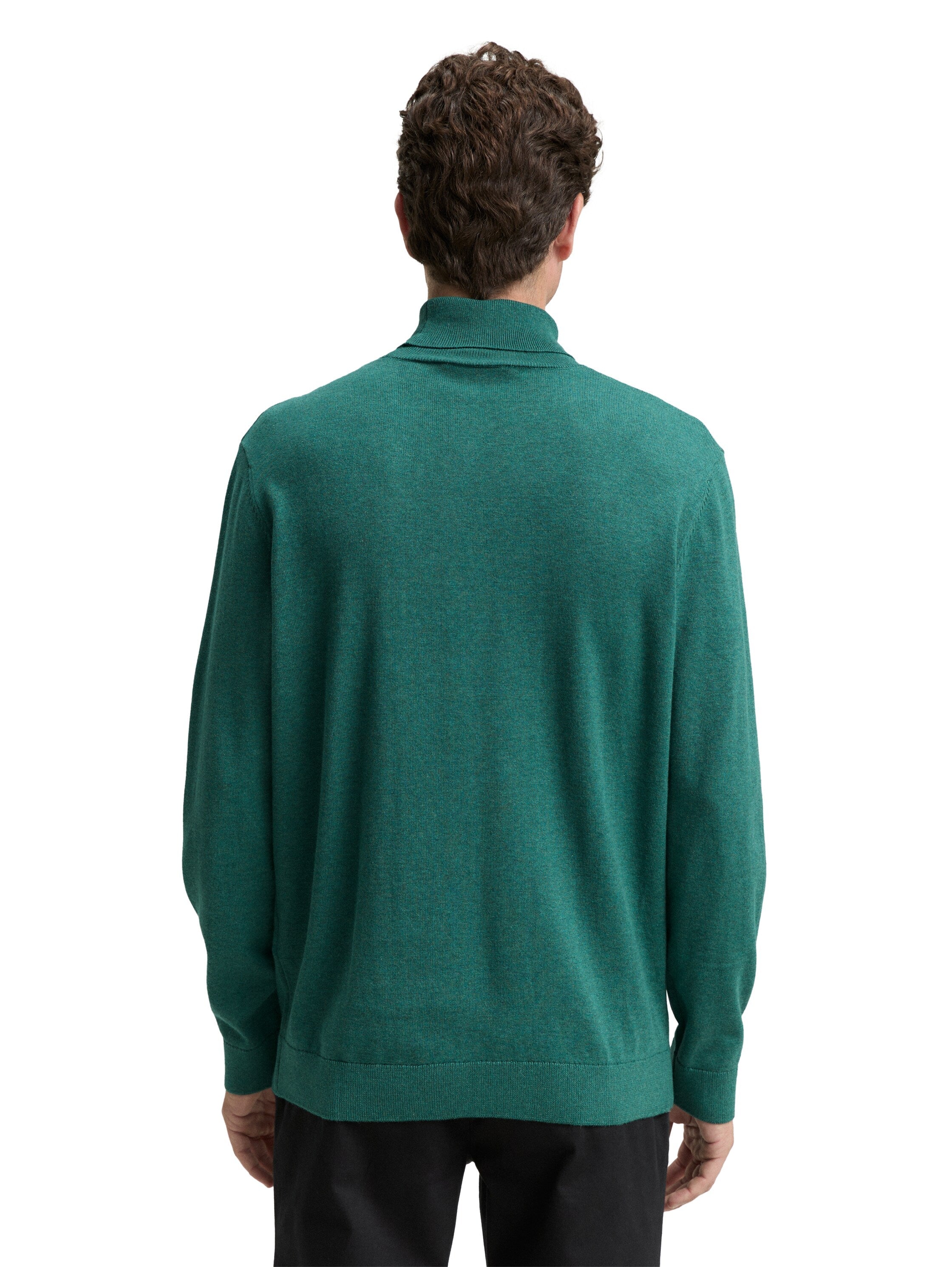 Tom Tailor Turtleneck Green Cotton Pullover