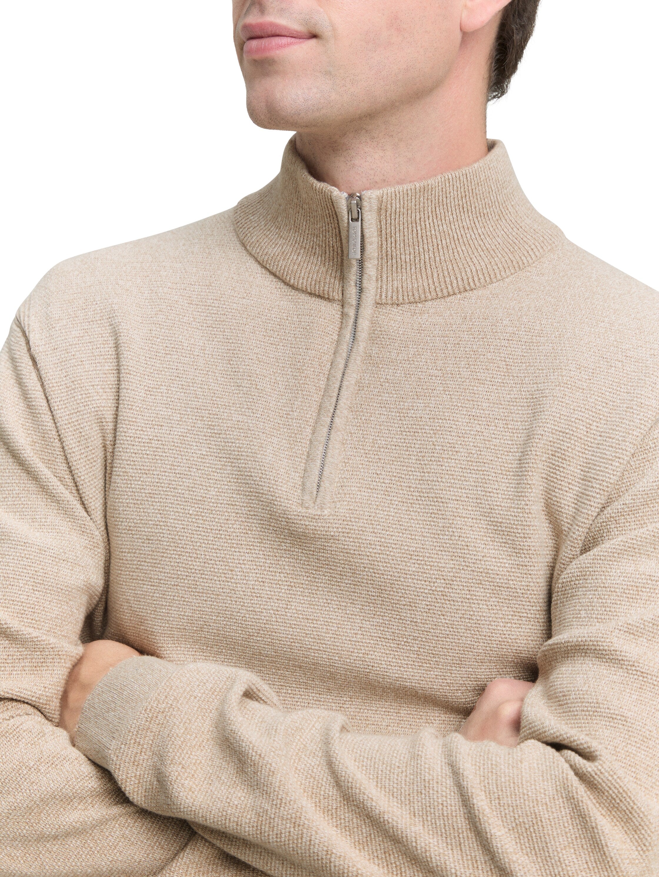 Tom Tailor Long Sleeve Knitwear With Half Zipper To Close