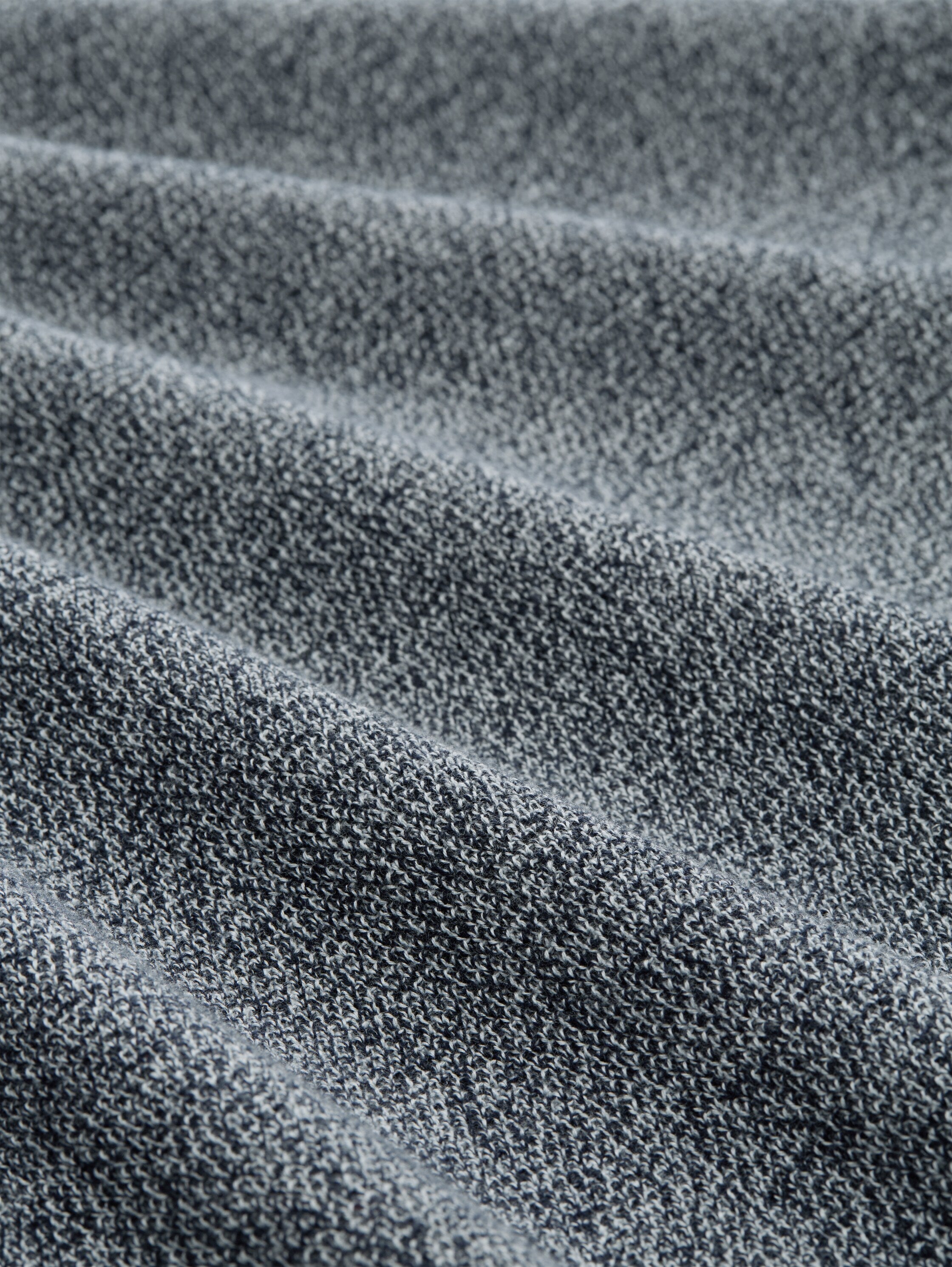 Tom Tailor Long Sleeve Knitwear Grey Pullover With Half Zipper To Close