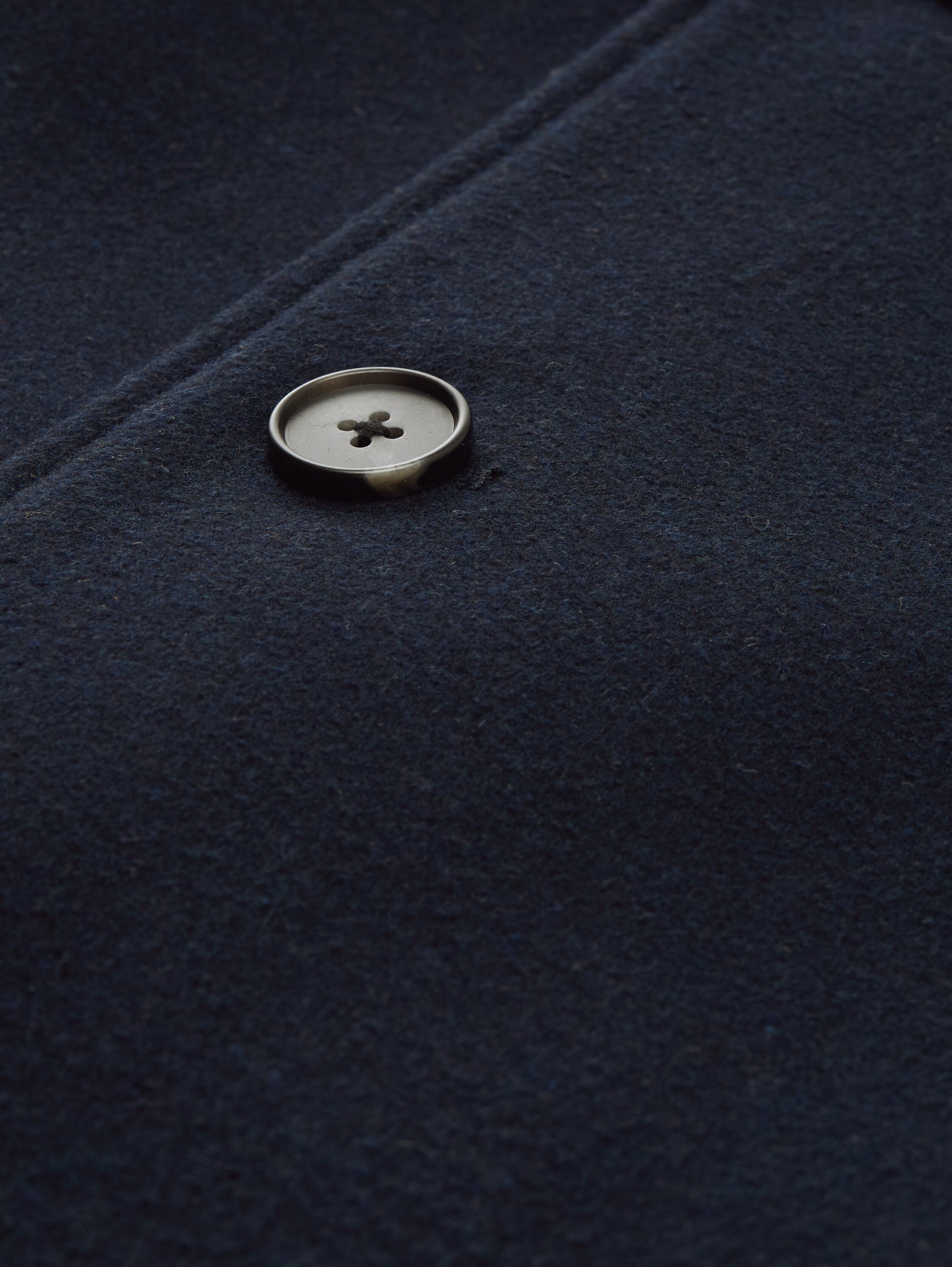 Tom Tailor Wool Navy Coat With Lapel Collar
