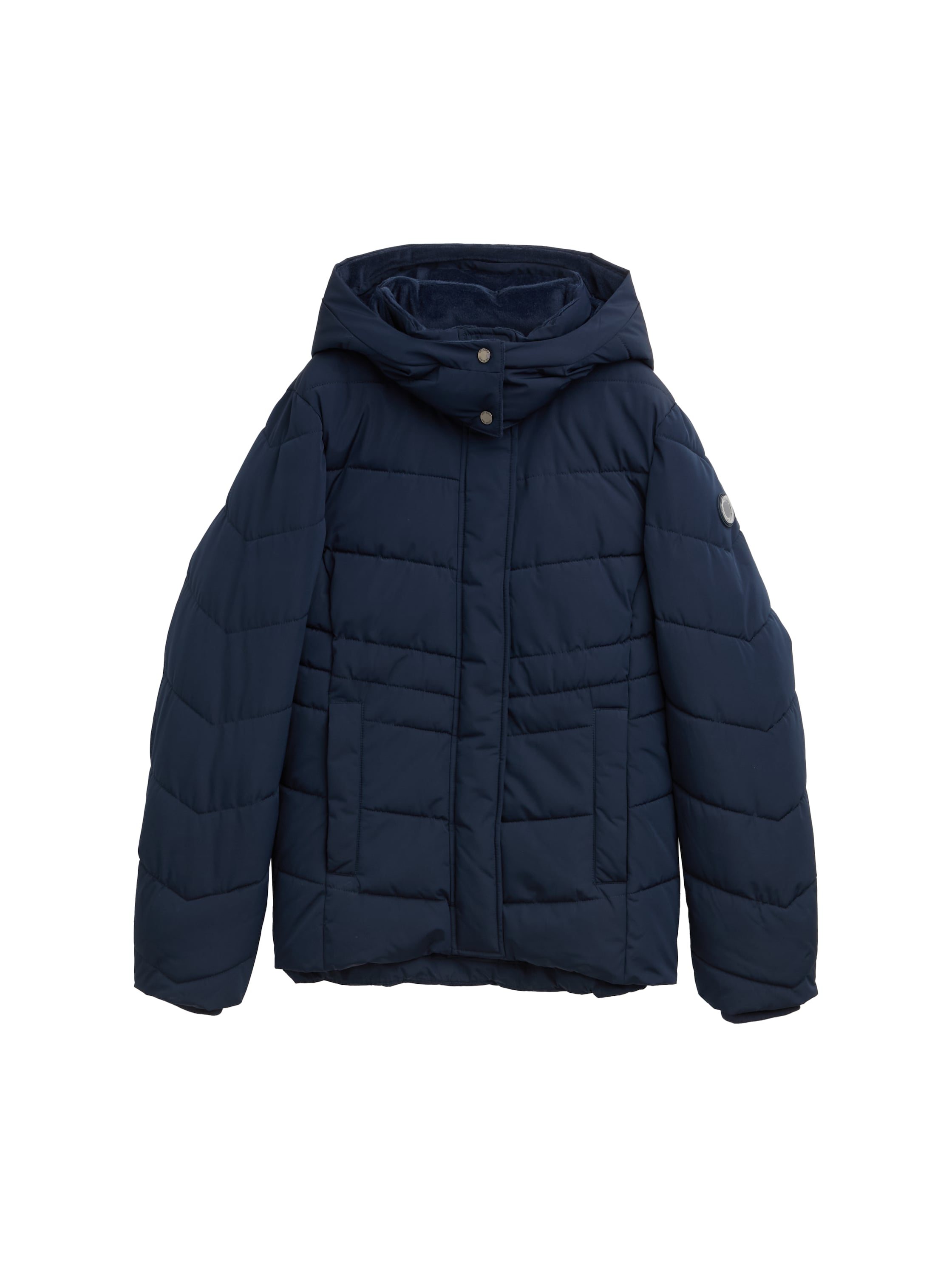 Tom Tailor Puffer Navy Jacket With Detachable Hood