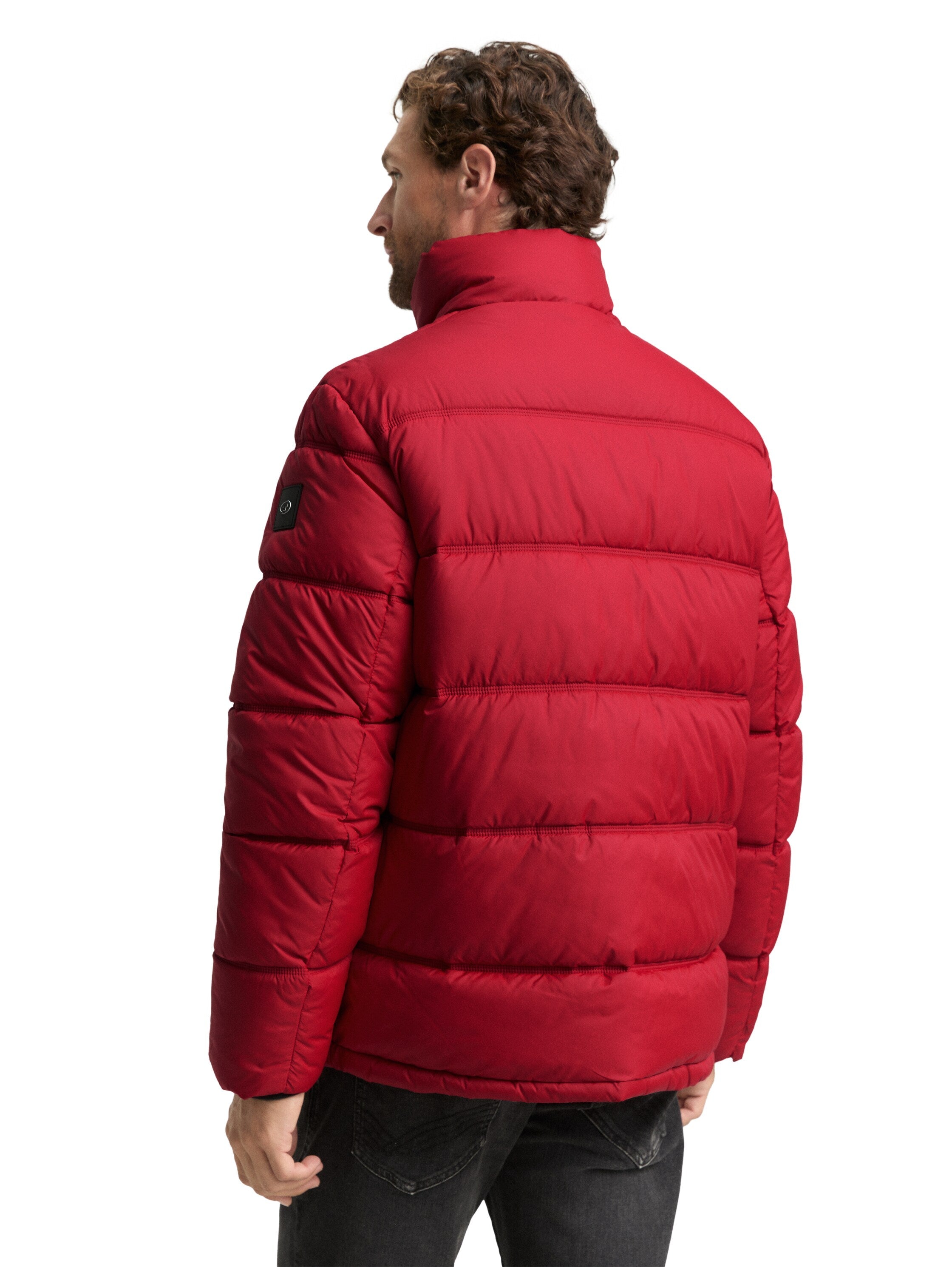 Tom Tailor Puffer Red Jacket Made From Water-Repellent Material