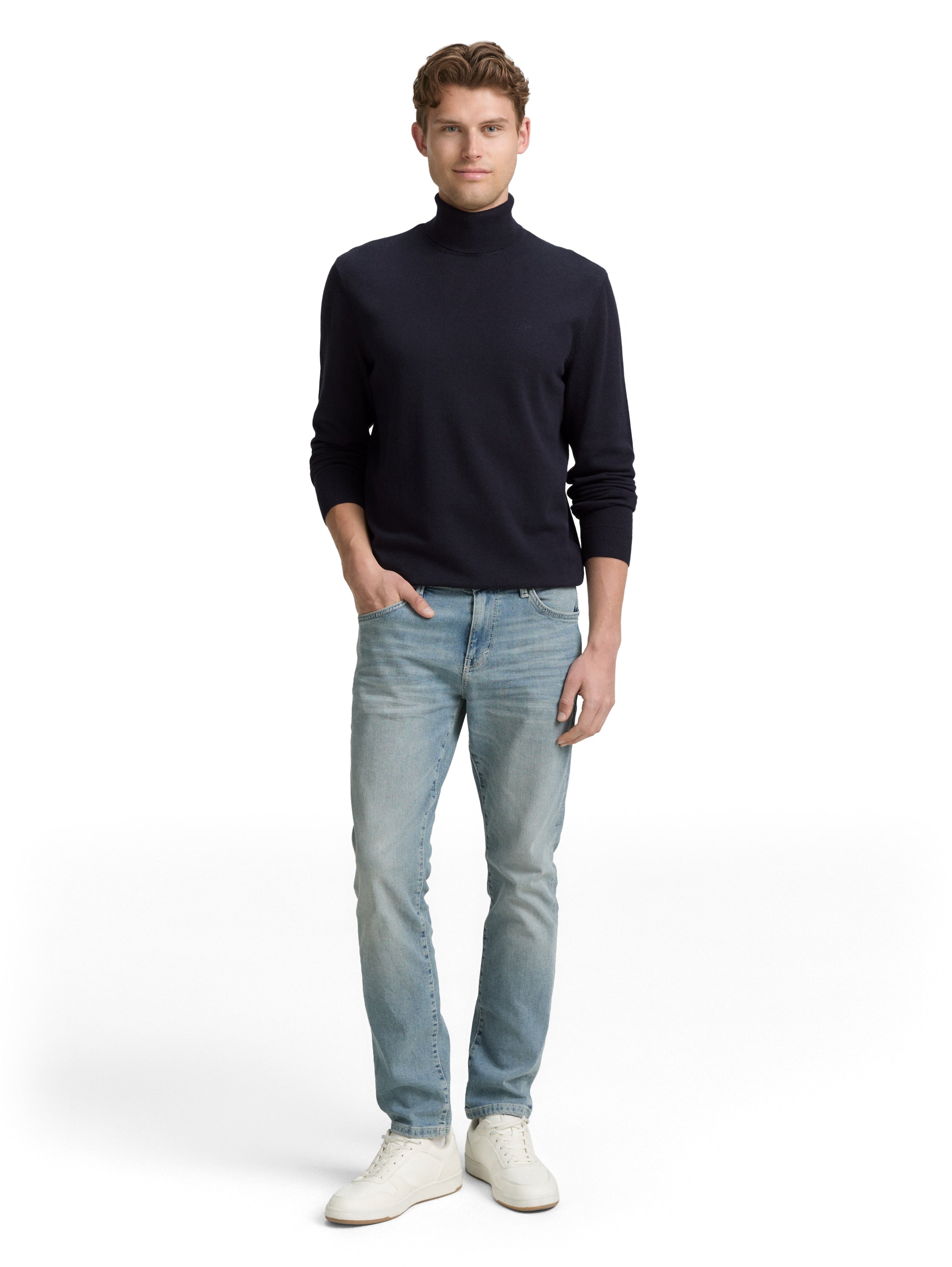 Tom Tailor Turtleneck Navy Cotton Pullover