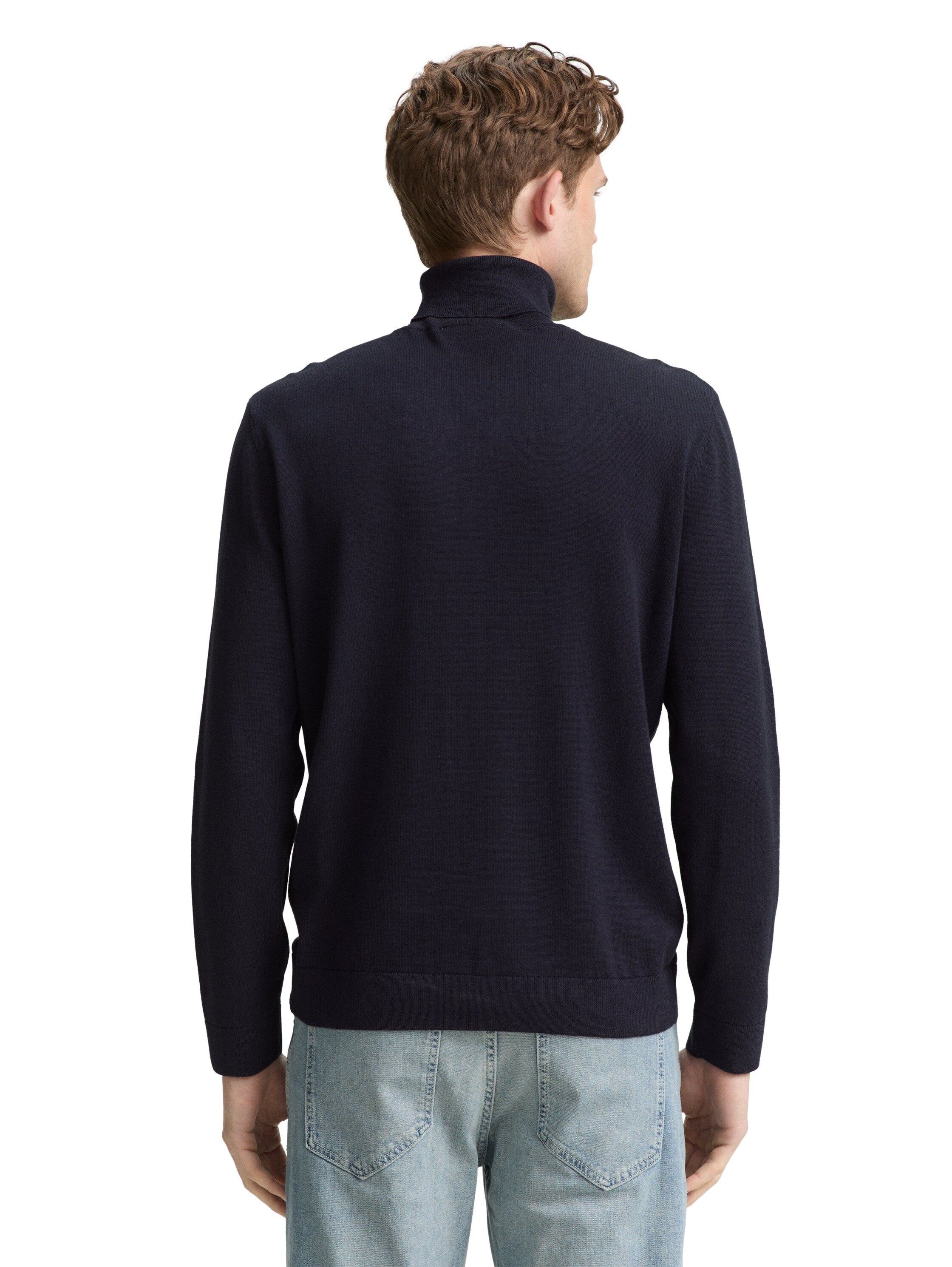 Tom Tailor Turtleneck Navy Cotton Pullover
