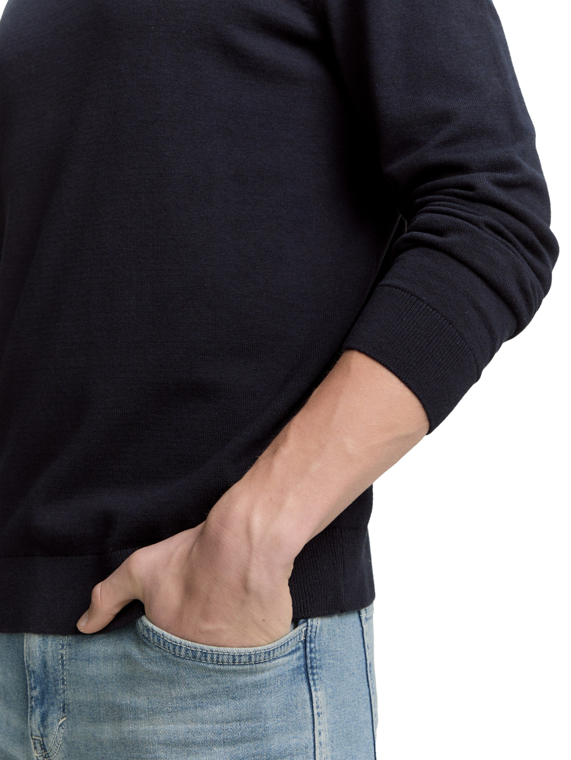 Tom Tailor Turtleneck Navy Cotton Pullover