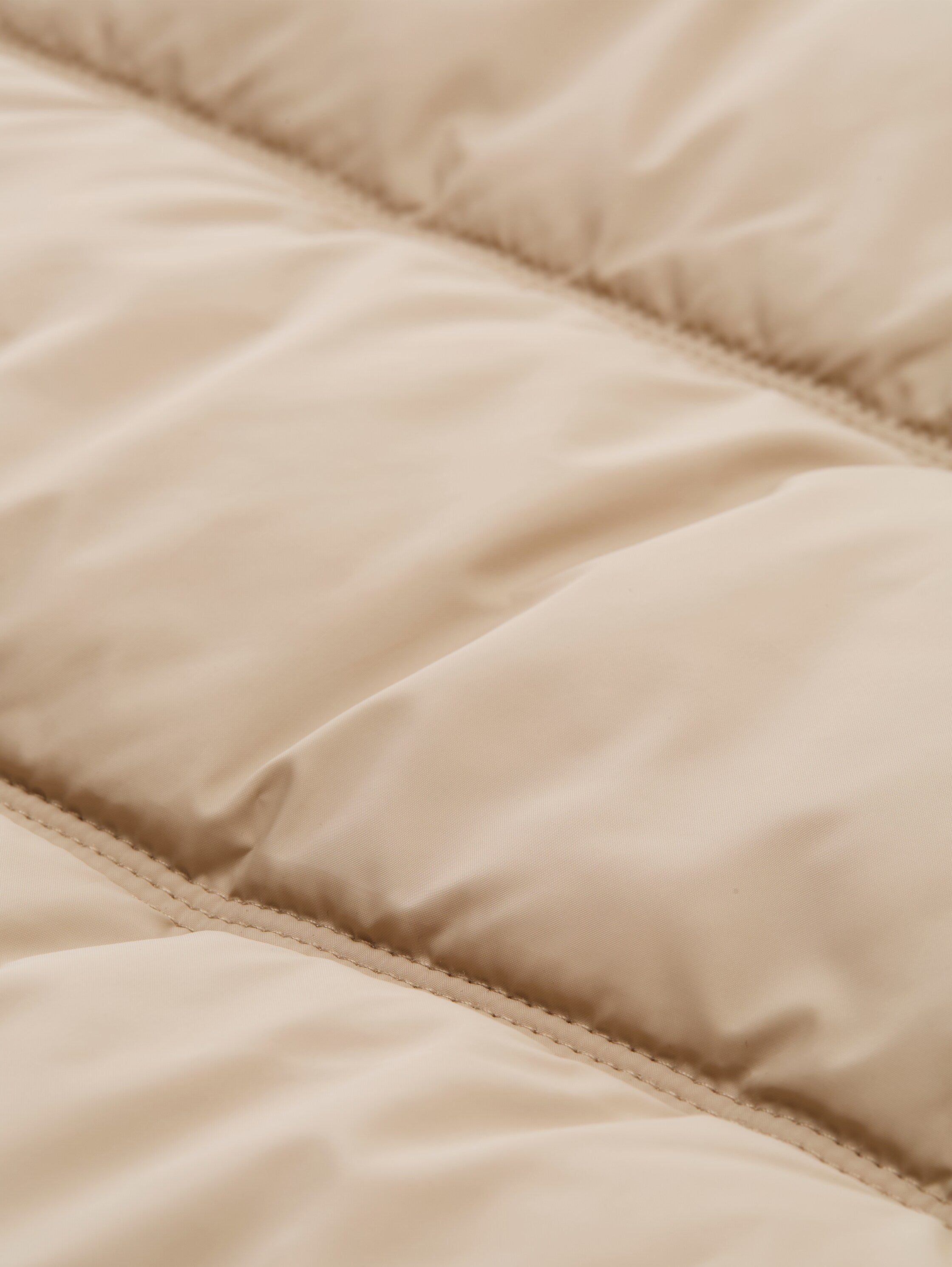 Tom Tailor Puffer Beige Jacket Made From Water-Repellent Material