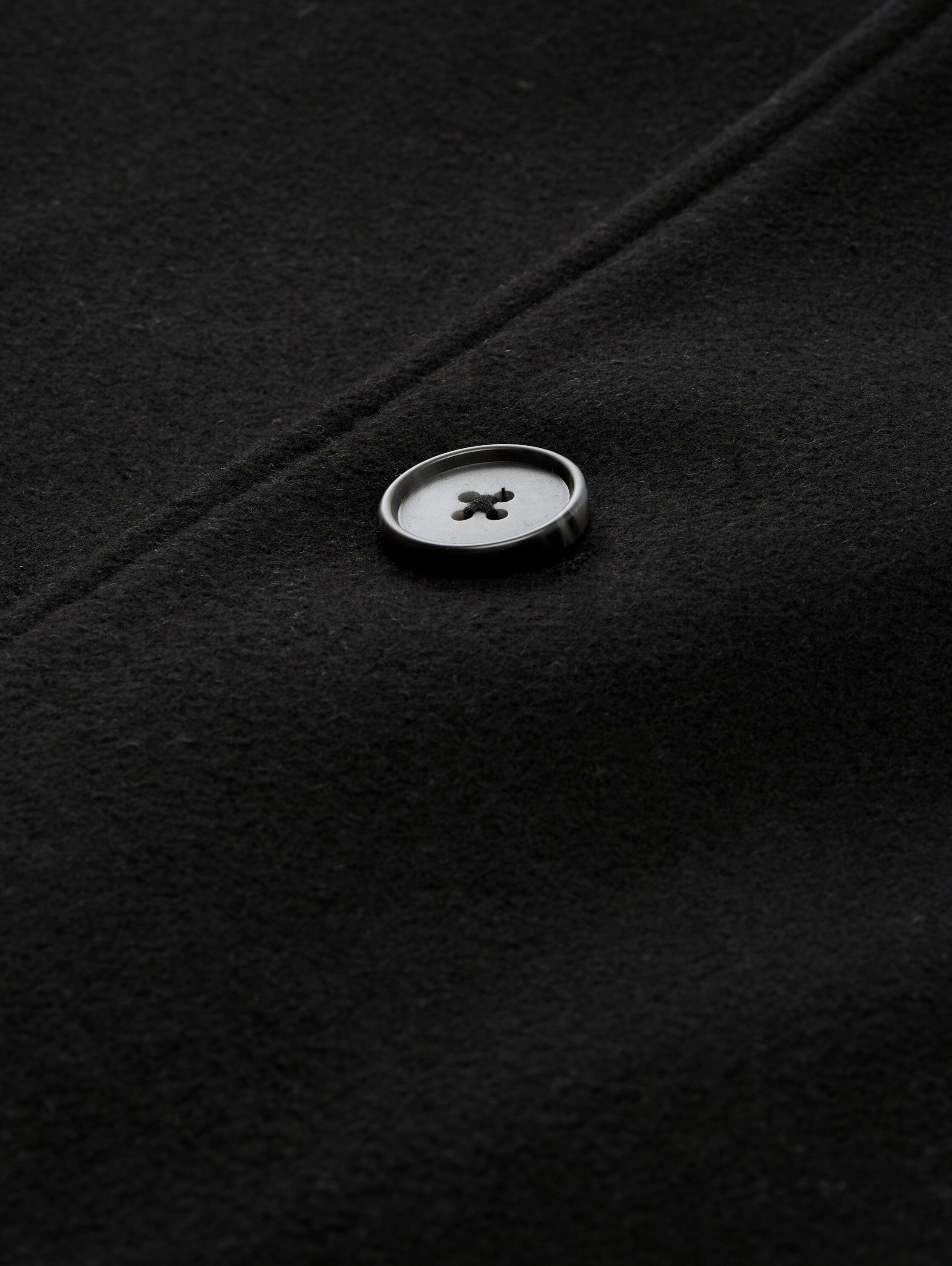 Tom Tailor Wool Black Coat With Lapel Collar