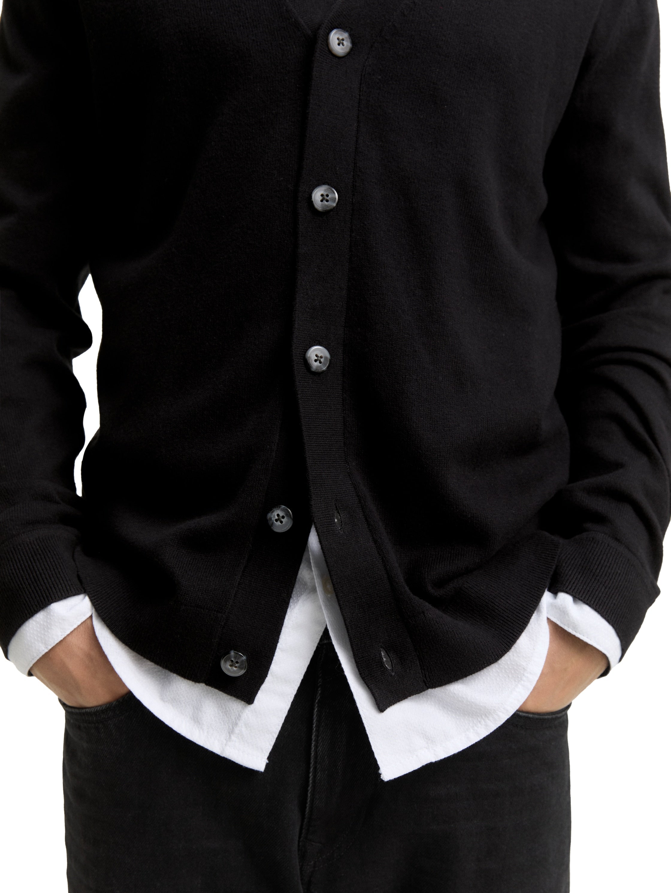 Tom Tailor Knitted Black Cardigan With Cashmer Blend