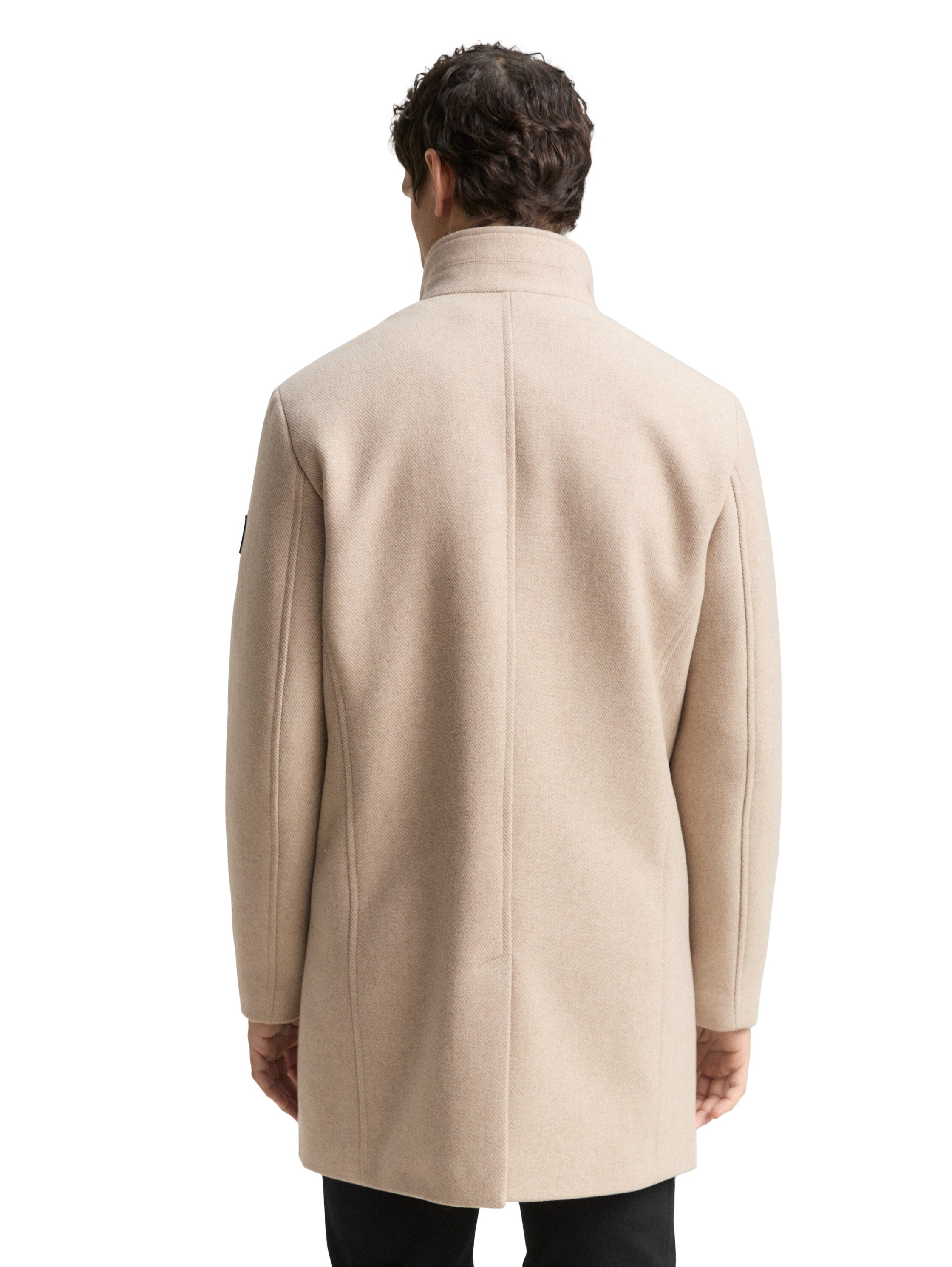 Tom Tailor 2-in-1 Woollen Beige Coat with Detachable Inner Jacket