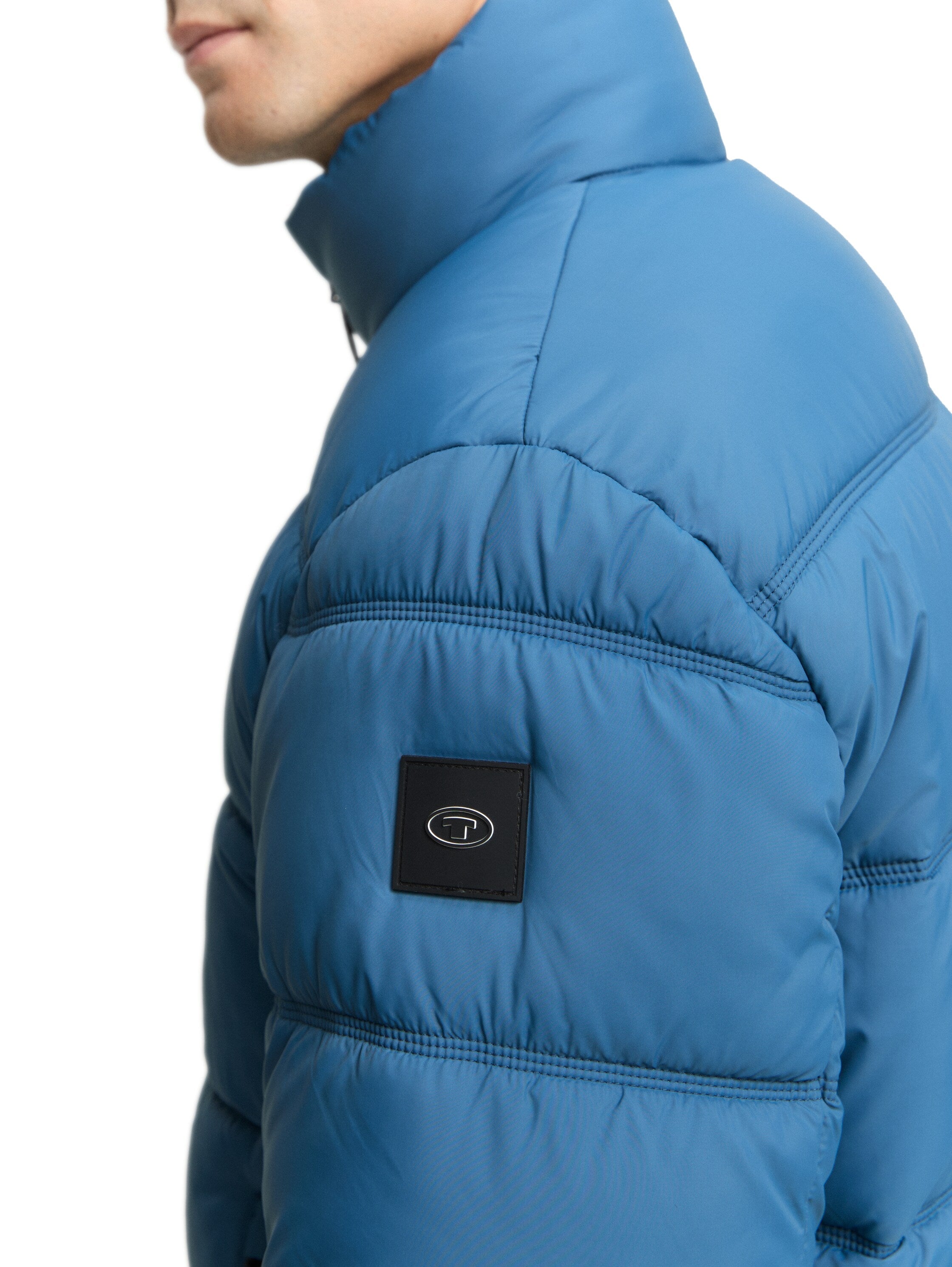 Tom Tailor Puffer Blue Jacket Made From Water-Repellent Material