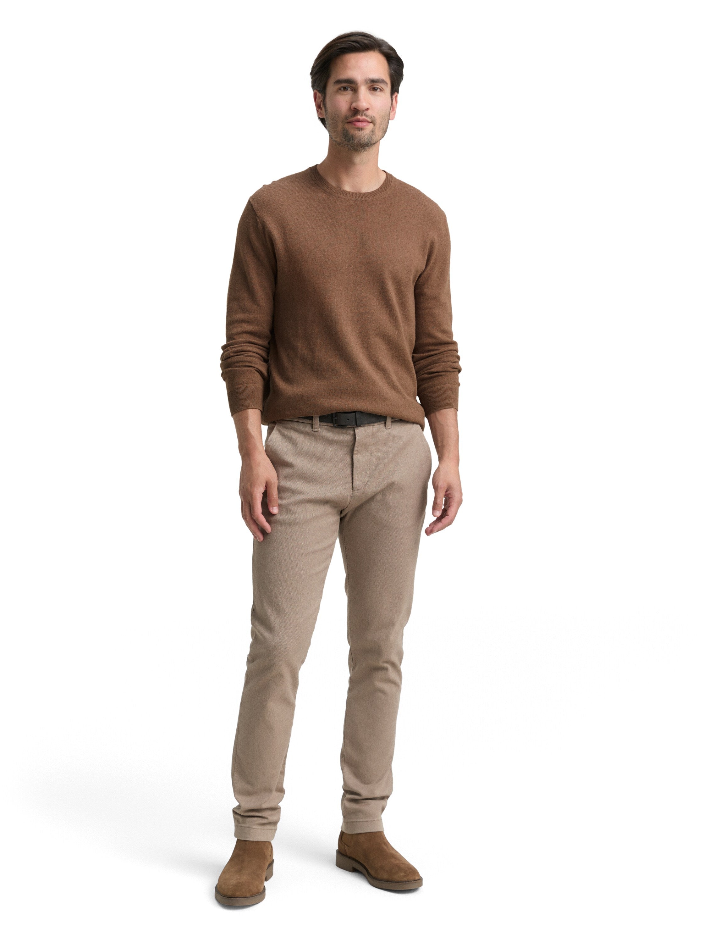 Tom Tailor Knitted with Cashmere Blend Dark Taupe Pullover