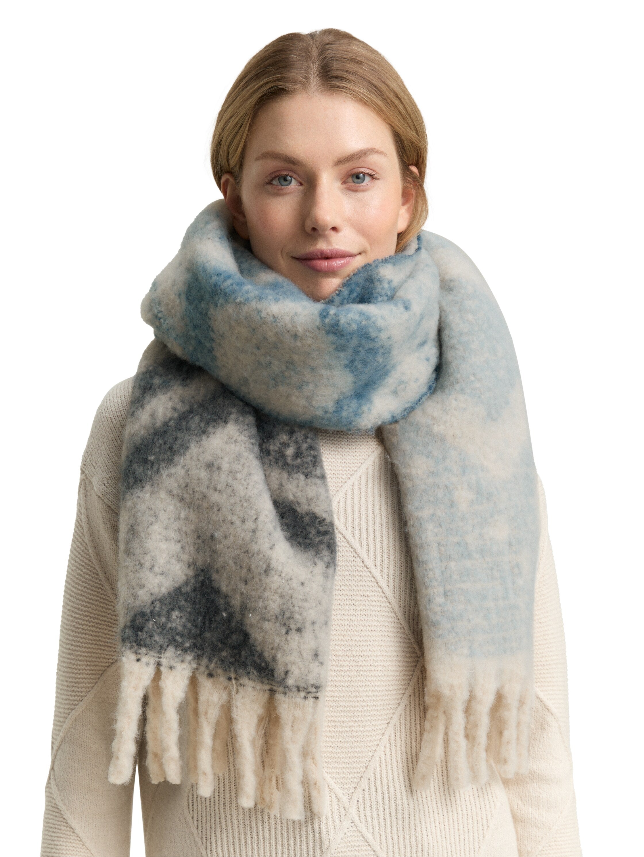 Tom Tailor Blue Pattern Warm Scarf