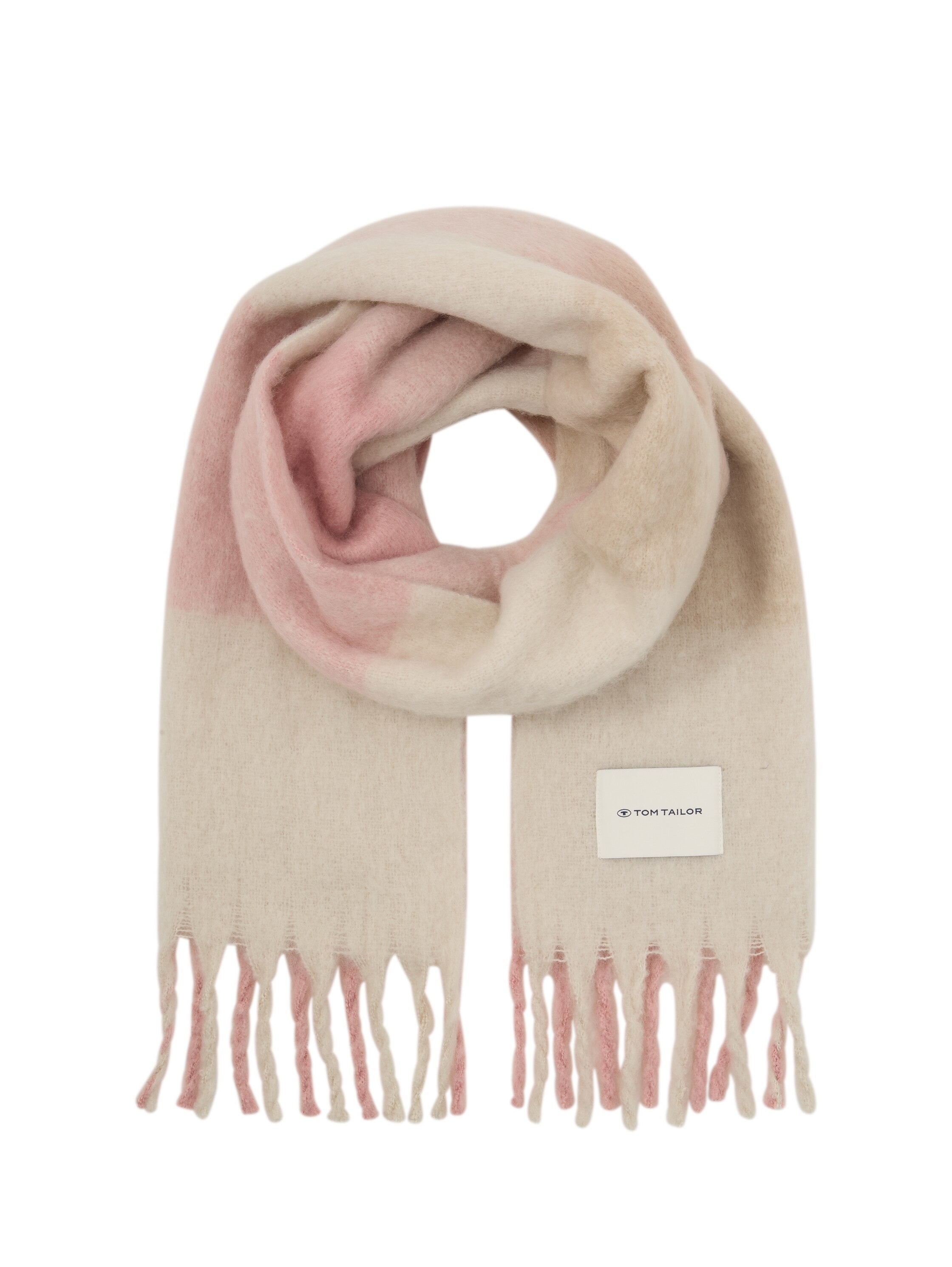 Tom Tailor Light Pink Warm Scarf With Logo