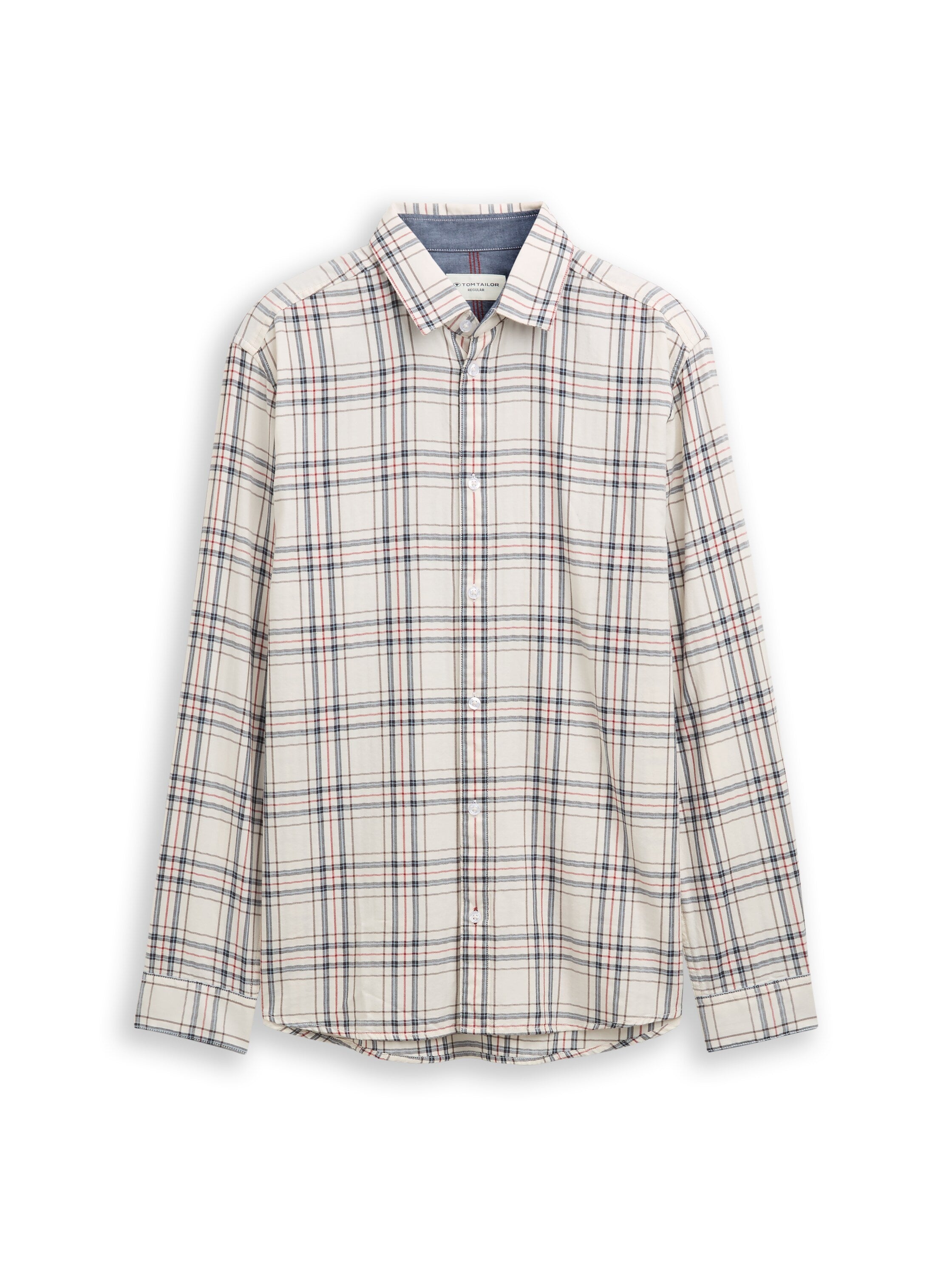 Tom Tailor Long-Sleeved Light Beige Shirt With Striped Design