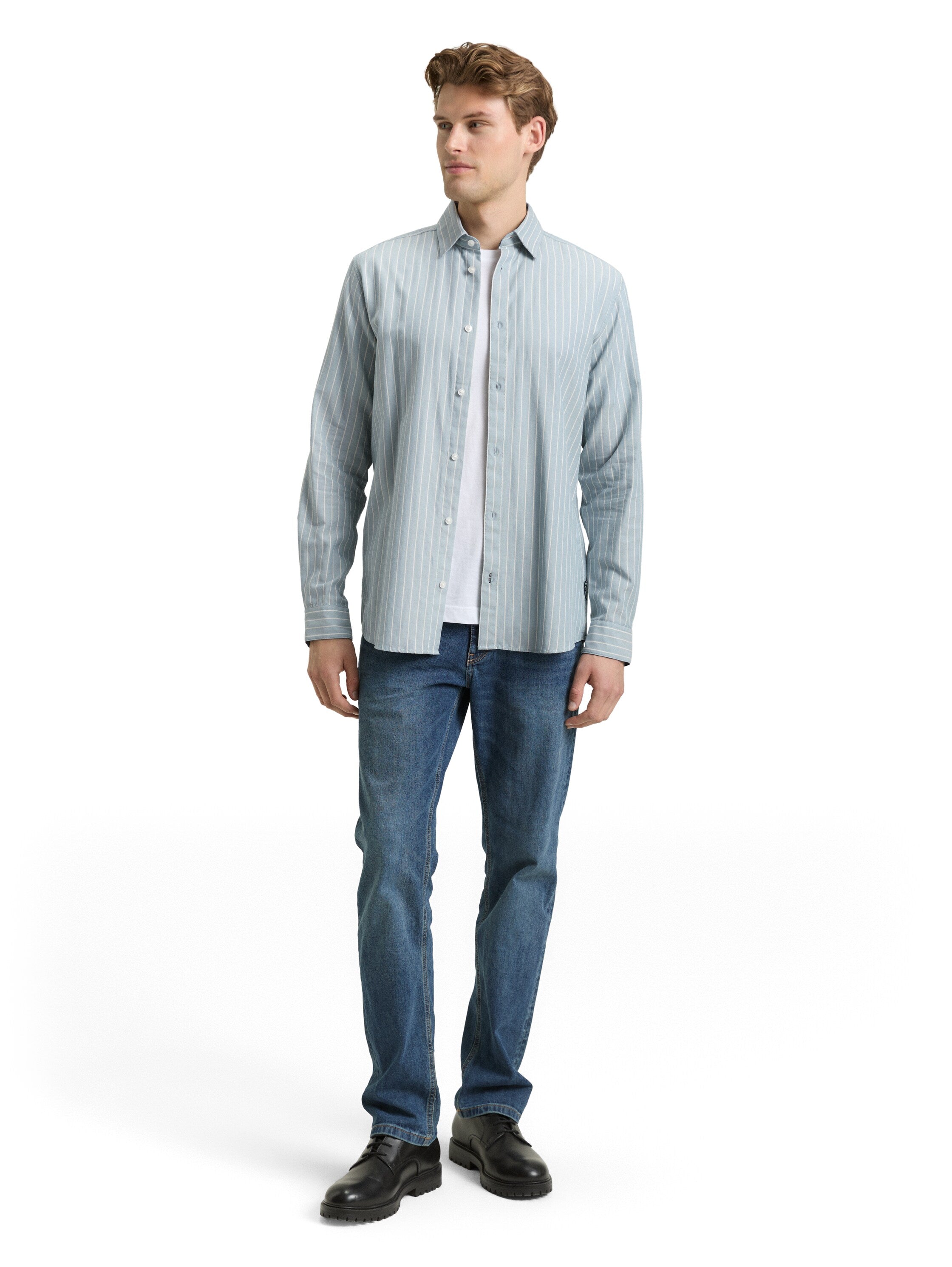 Tom Tailor Long-Sleeved Blue Shirt With Striped Design