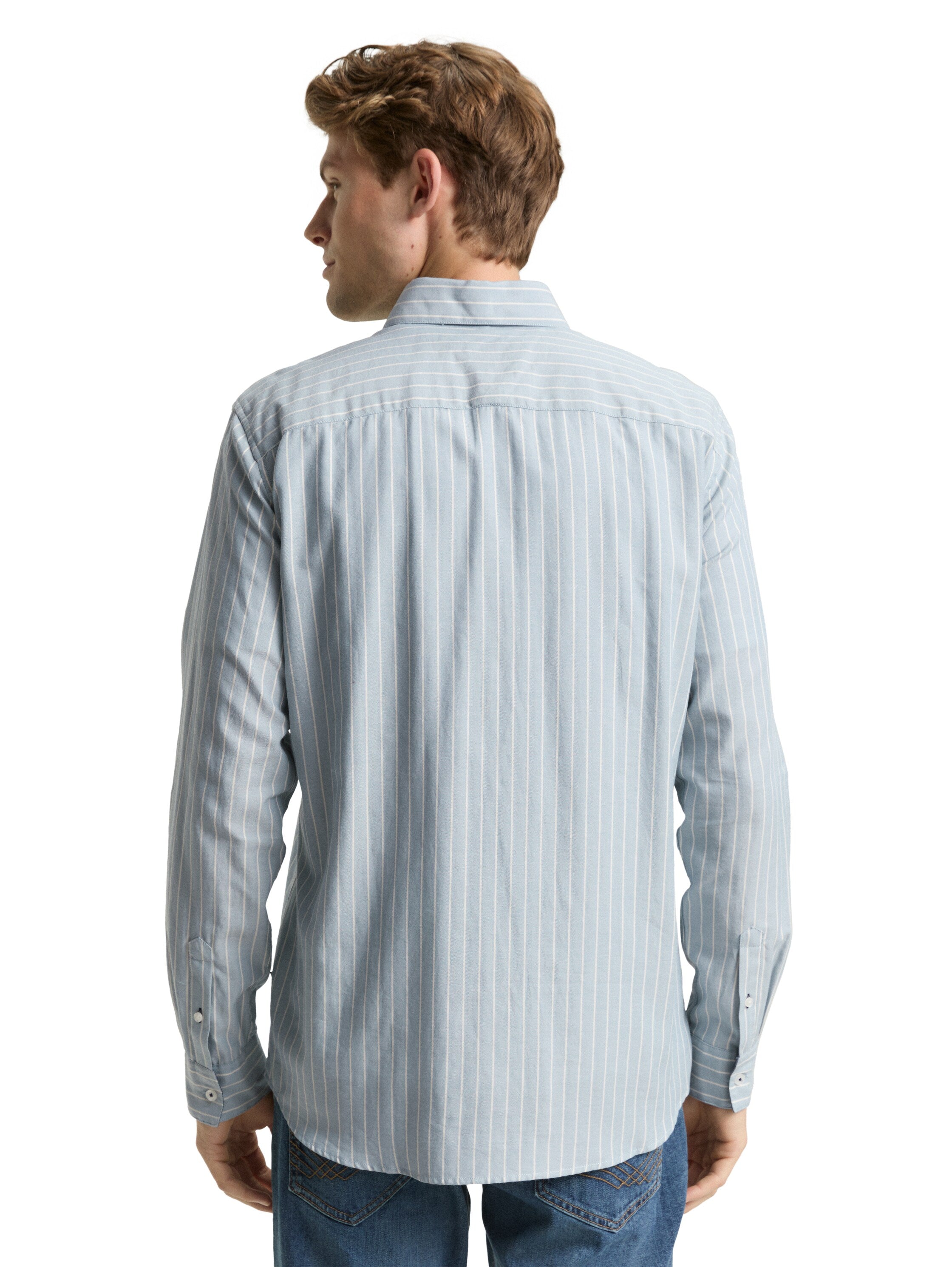 Tom Tailor Long-Sleeved Blue Shirt With Striped Design