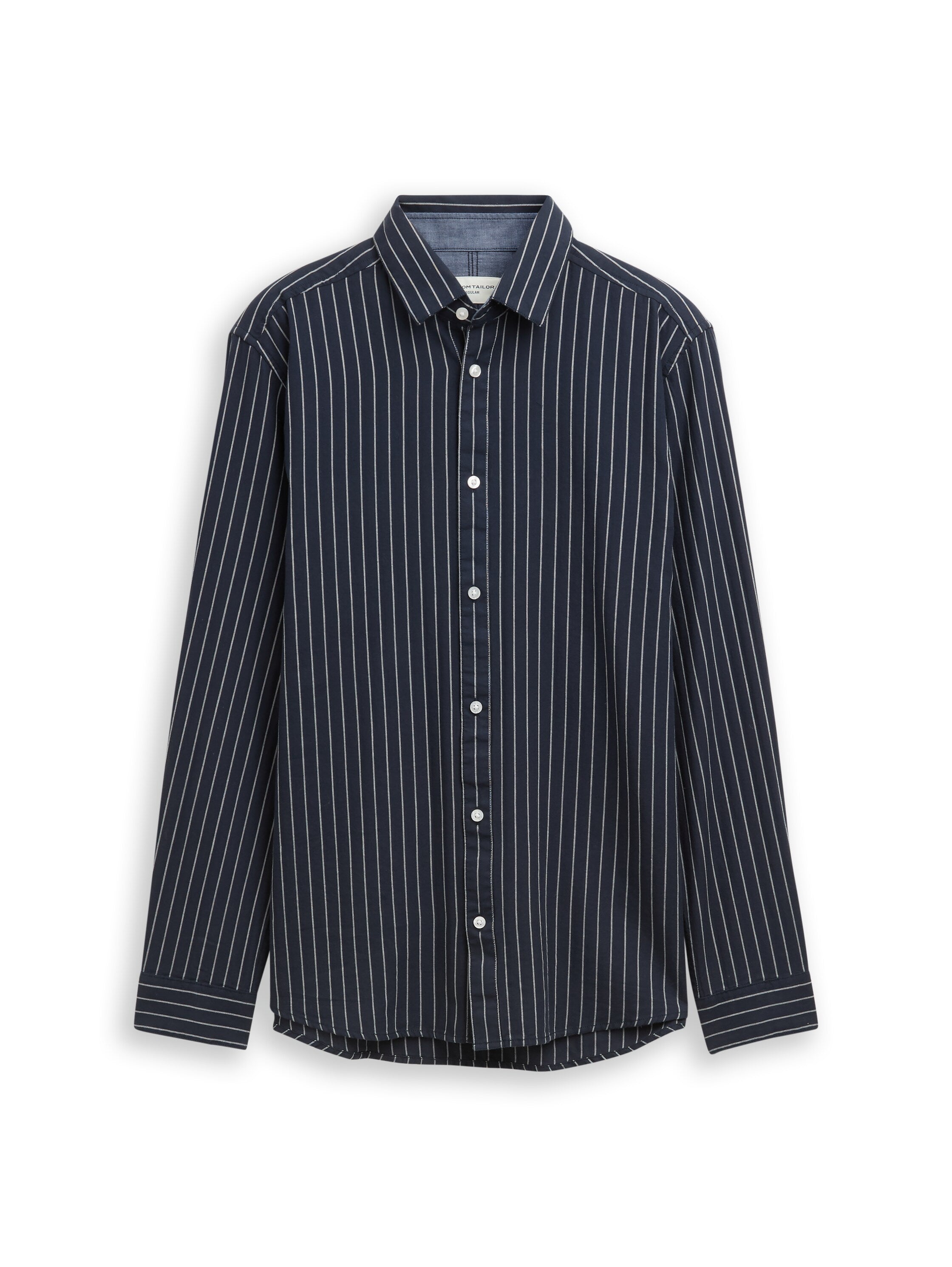 Tom Tailor Long-Sleeved Navy Shirt With Striped Design