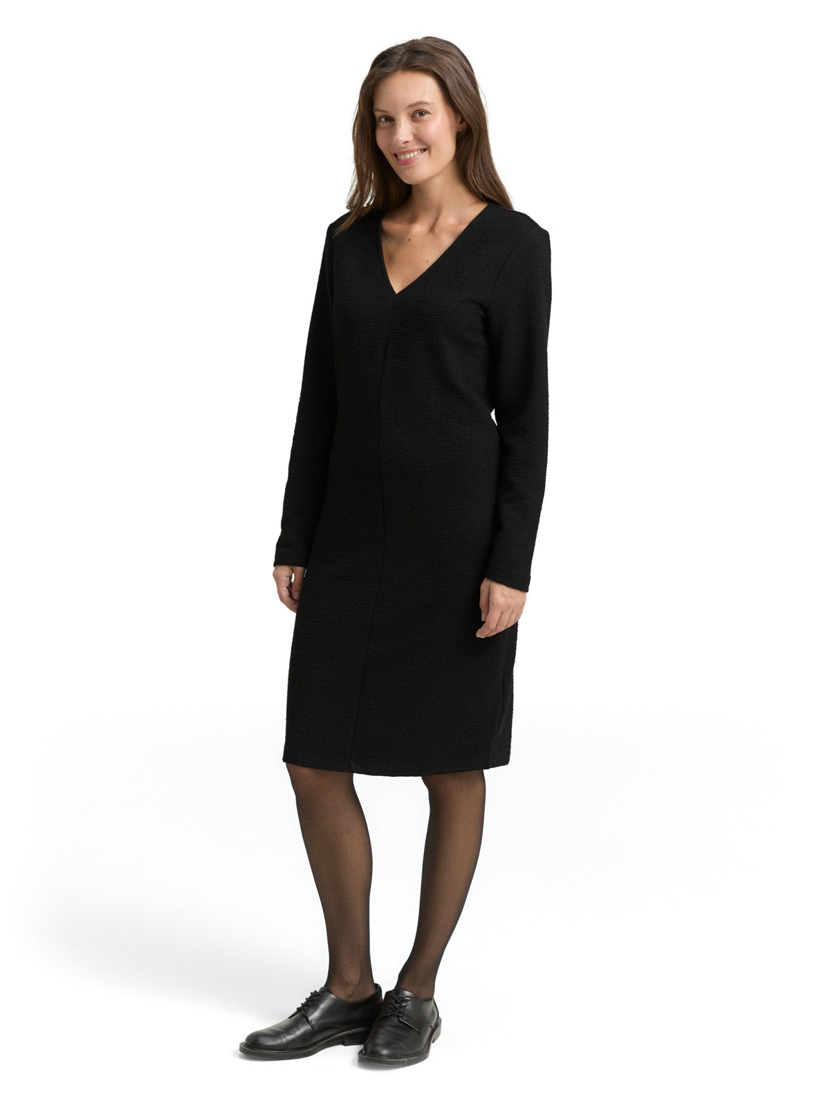 Tom Tailor Black V Neck Dress with Glitter Effect