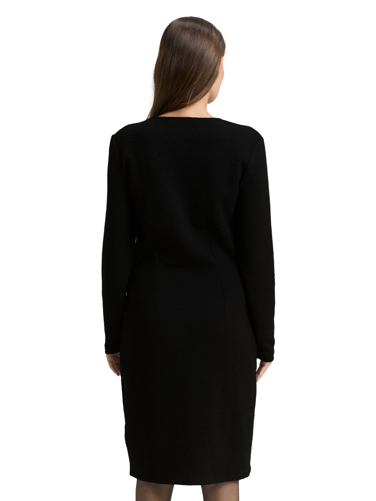 Tom Tailor Black V Neck Dress with Glitter Effect
