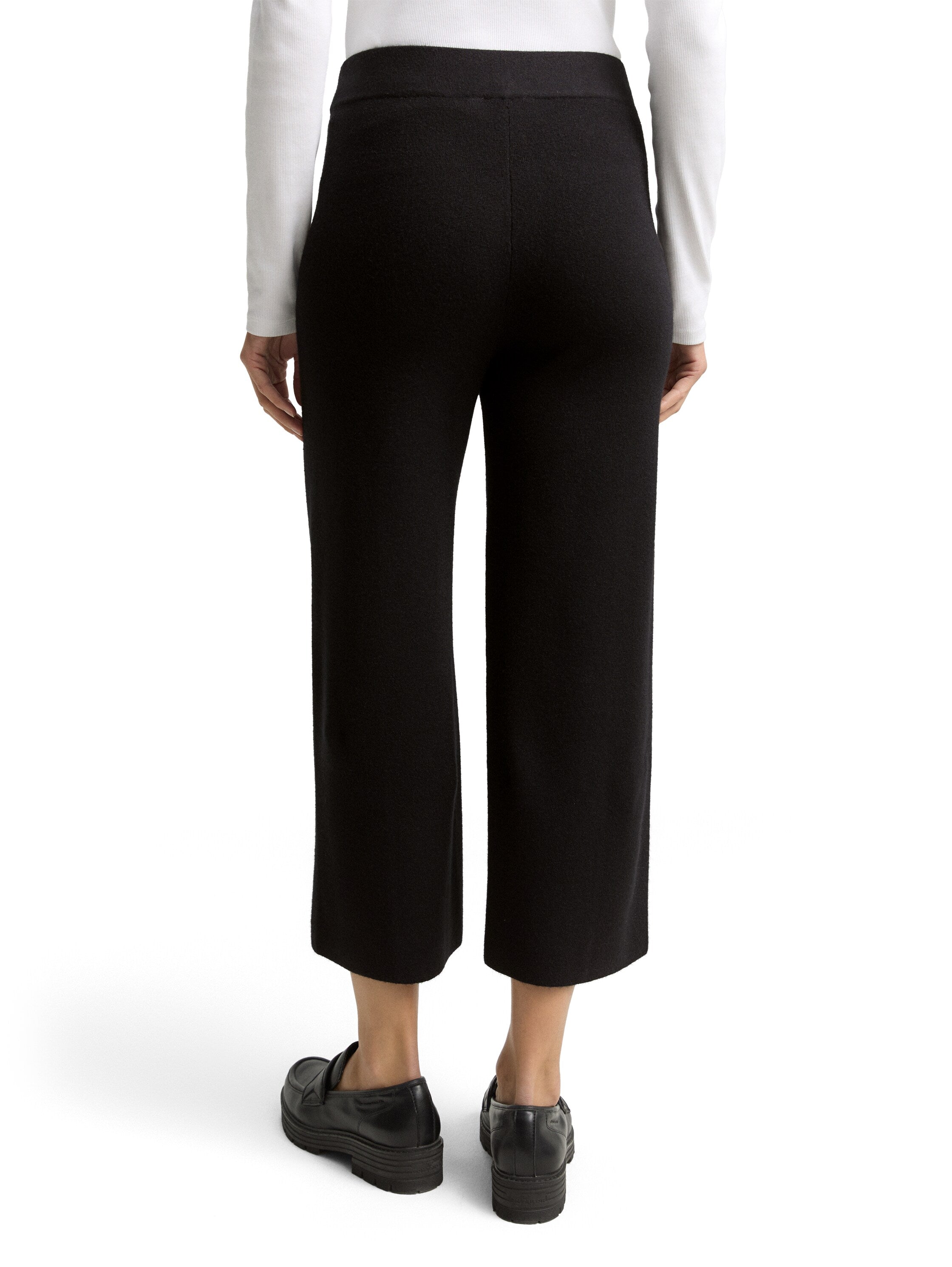 Tom Tailor Deep Black Knitted Cropped Pant