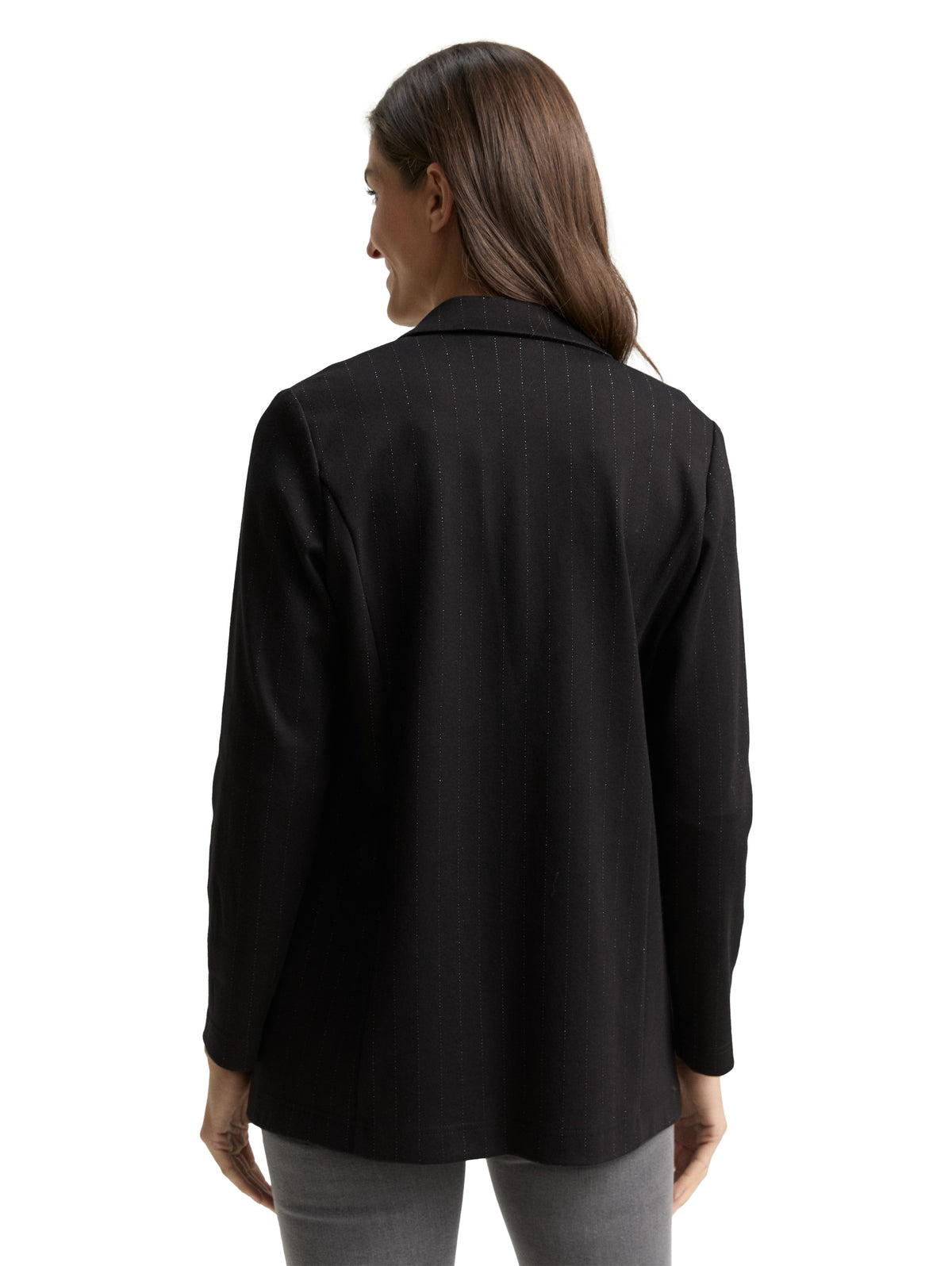 Tom Tailor Black Loose Fit Blazer with Glitter Effect