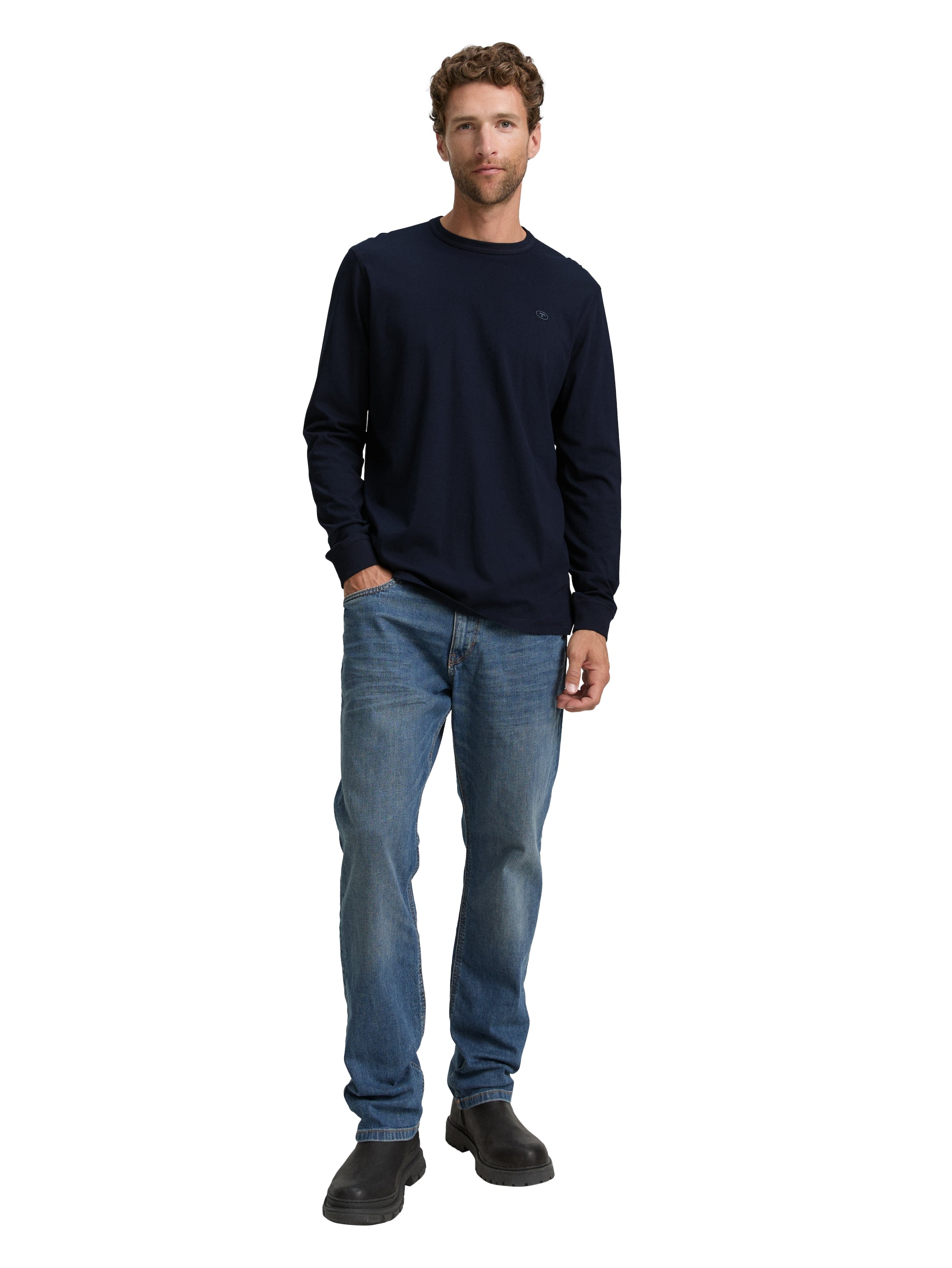 Tom Tailor Basic Long Sleeved Navy Sweater
