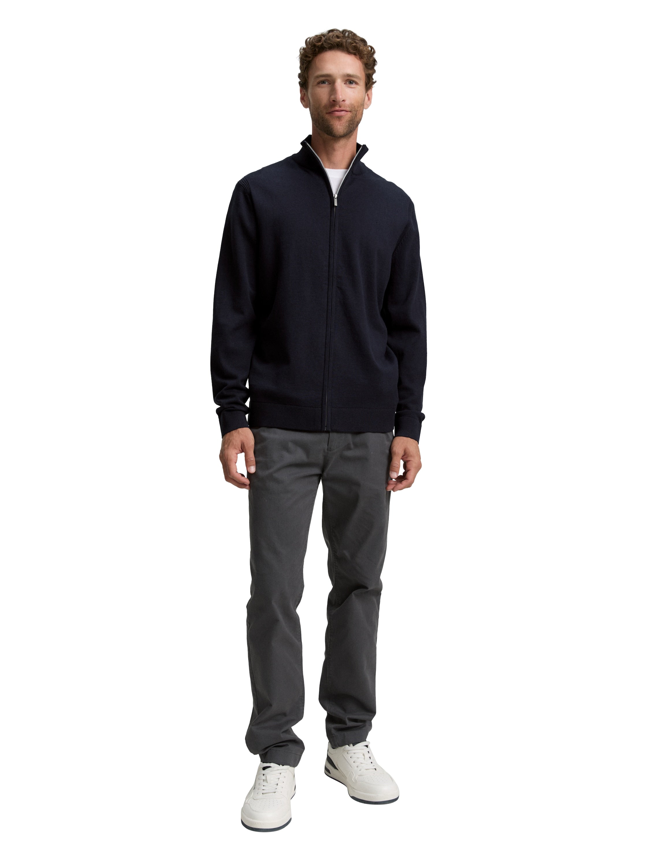 Tom Tailor Navy Melange Cotton Pullover