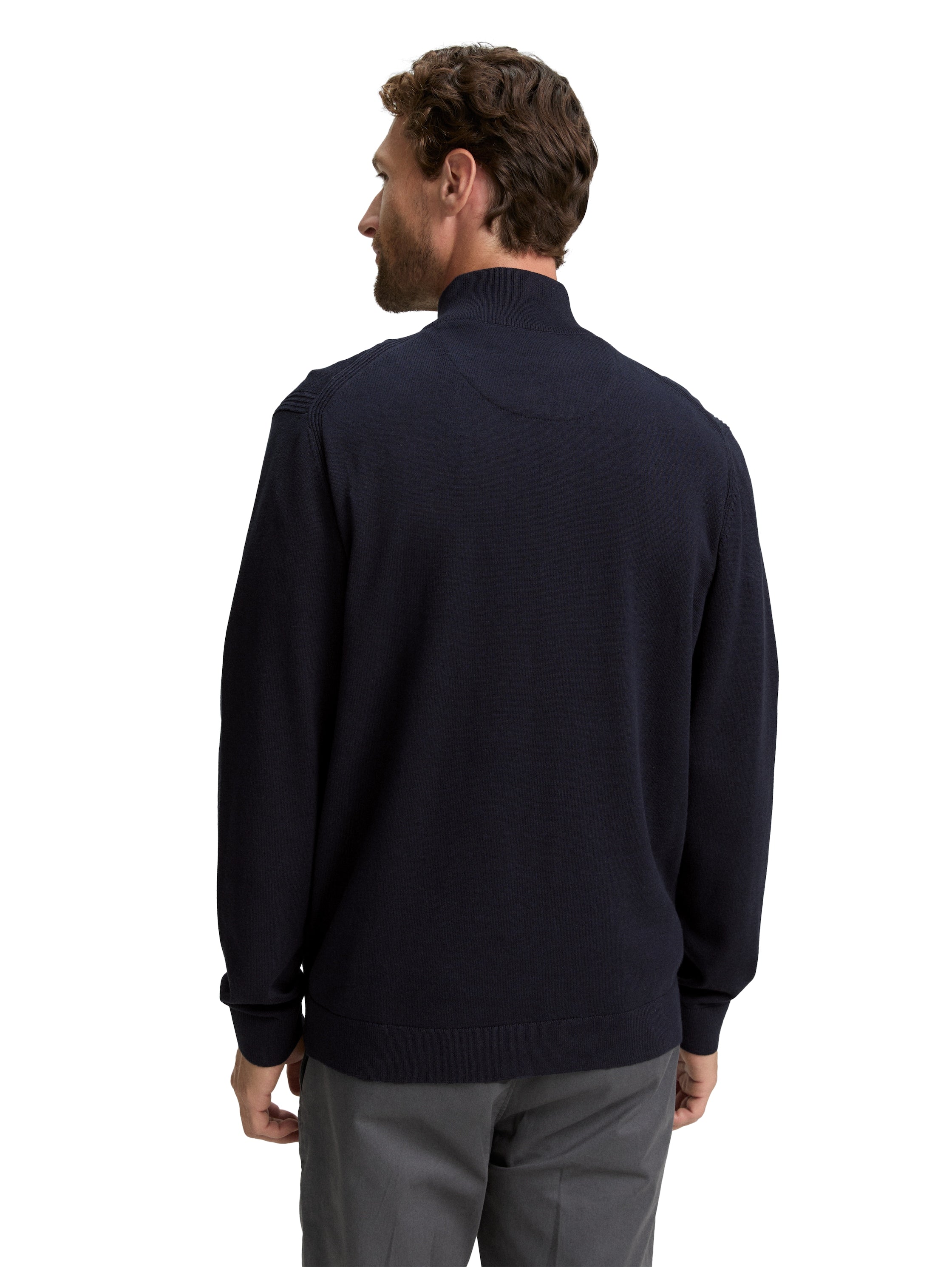 Tom Tailor Navy Melange Cotton Pullover