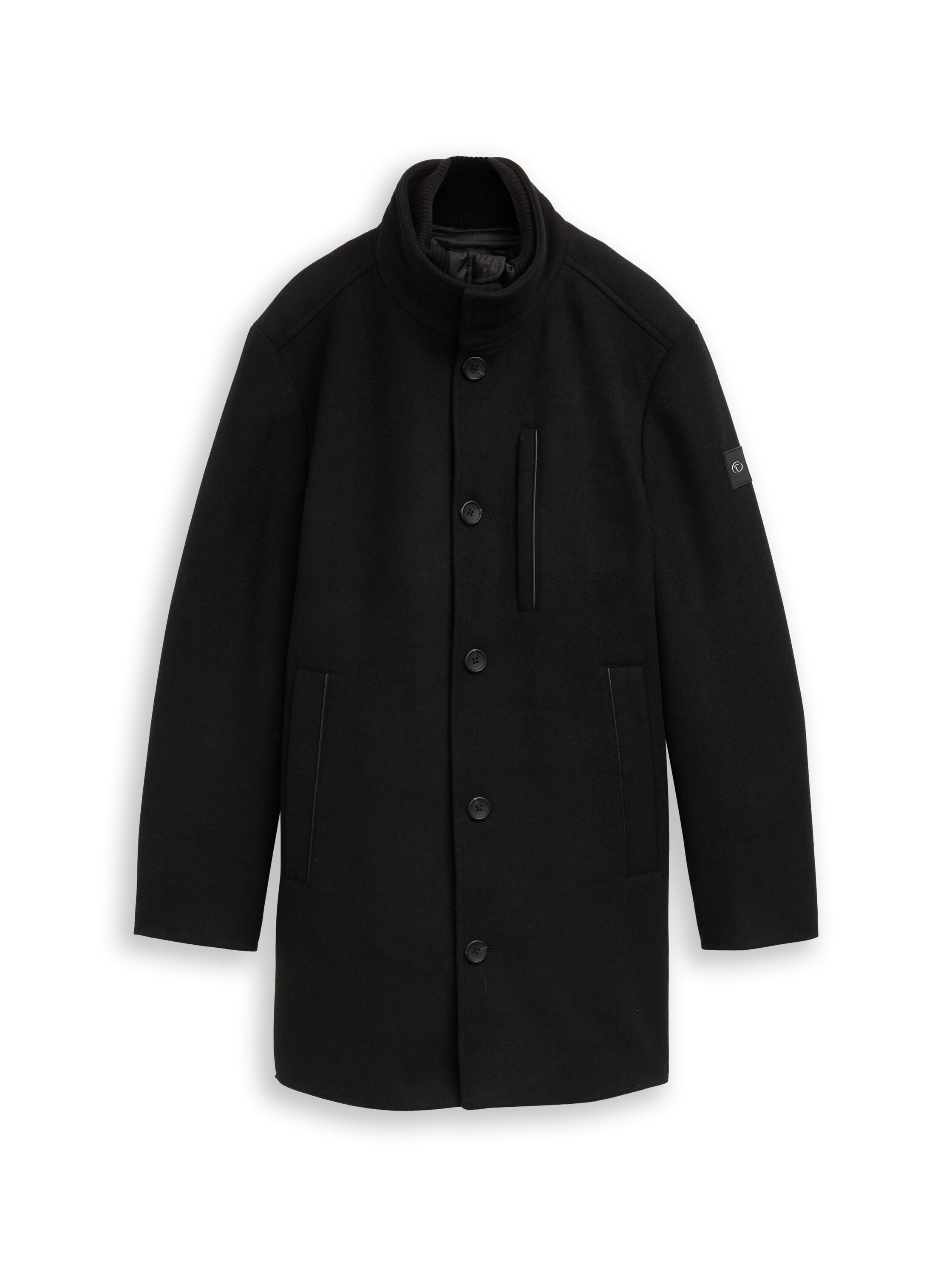 Tom Tailor 2-in-1 Woollen Coat with Detachable Inner Black Coat