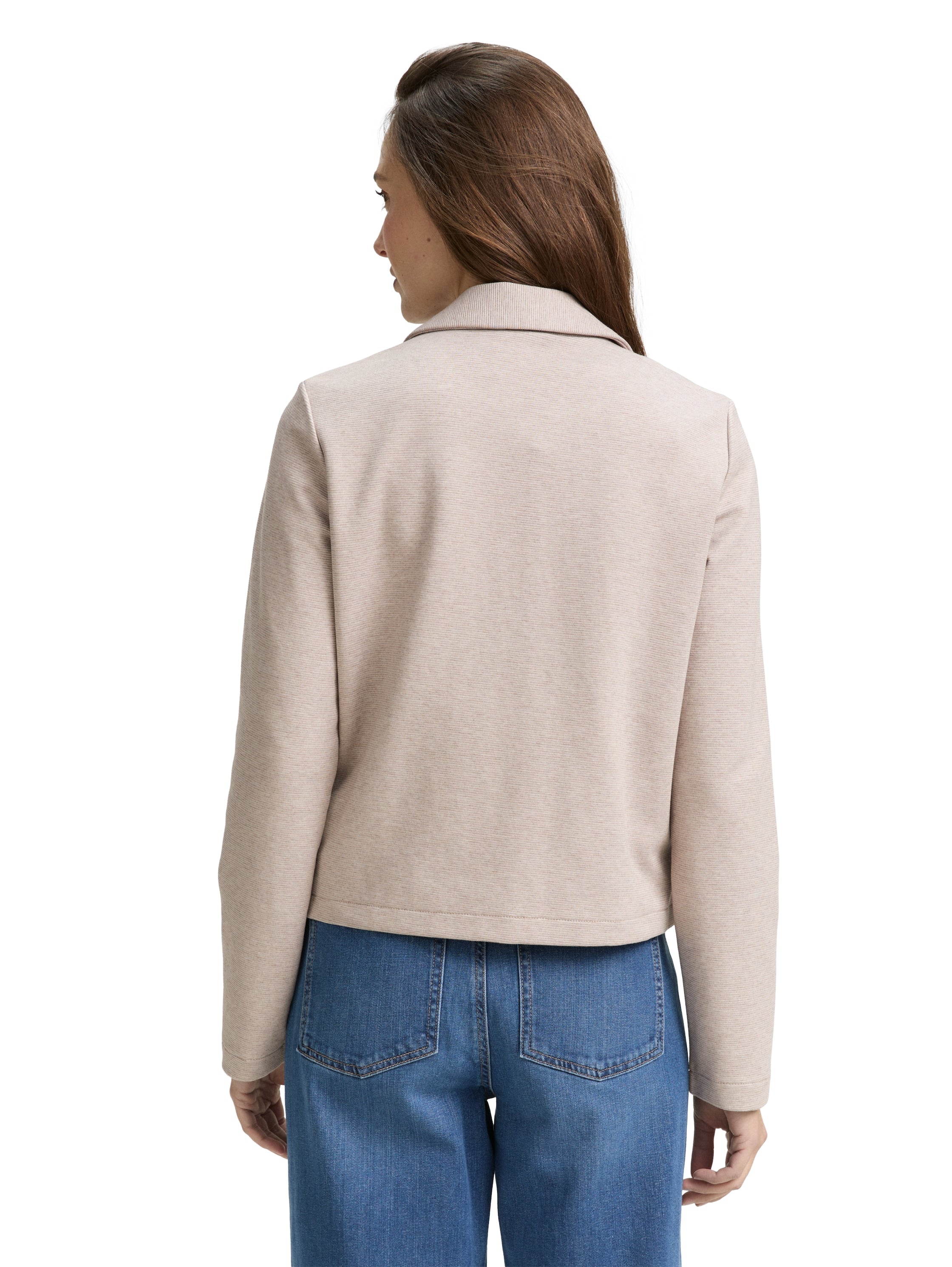 Tom Tailor Beige Blazer With Zipper To Close