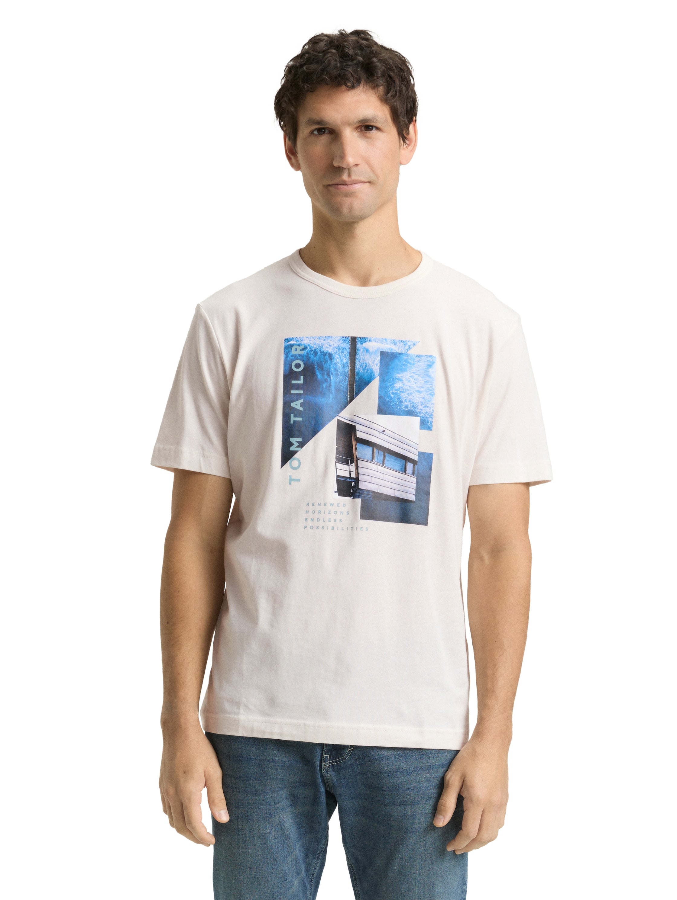 Tom Tailor White T-Shirt With Front Design