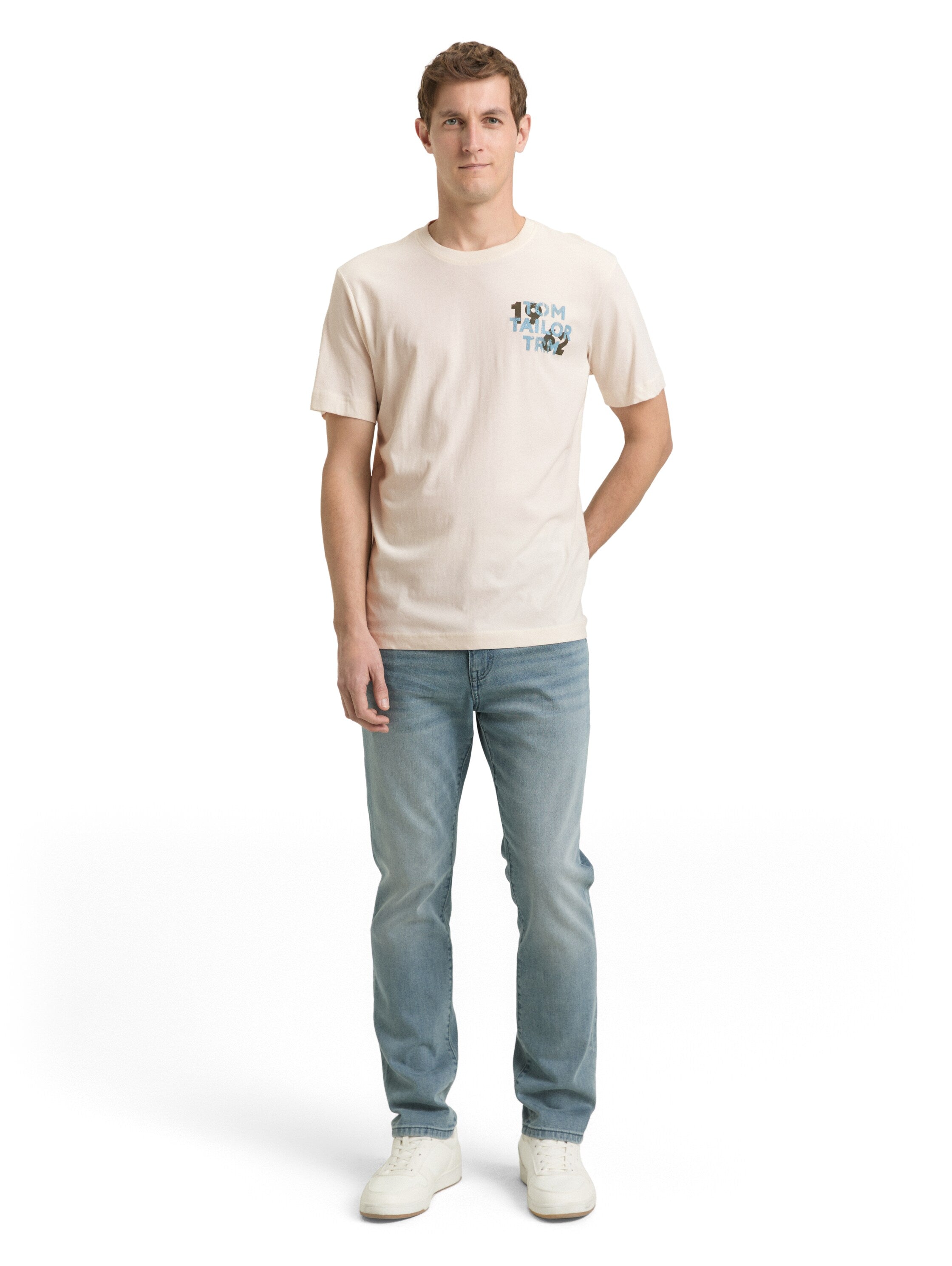 Tom Tailor White T-Shirt With Printed Design