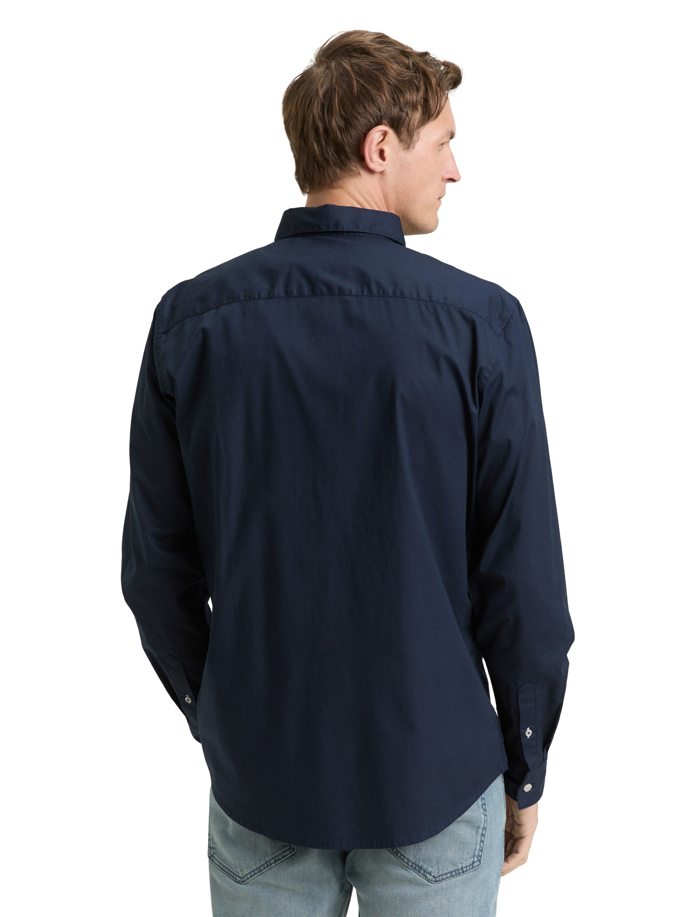 Tom Tailor Regular Fit Navy Shirt With Stretch