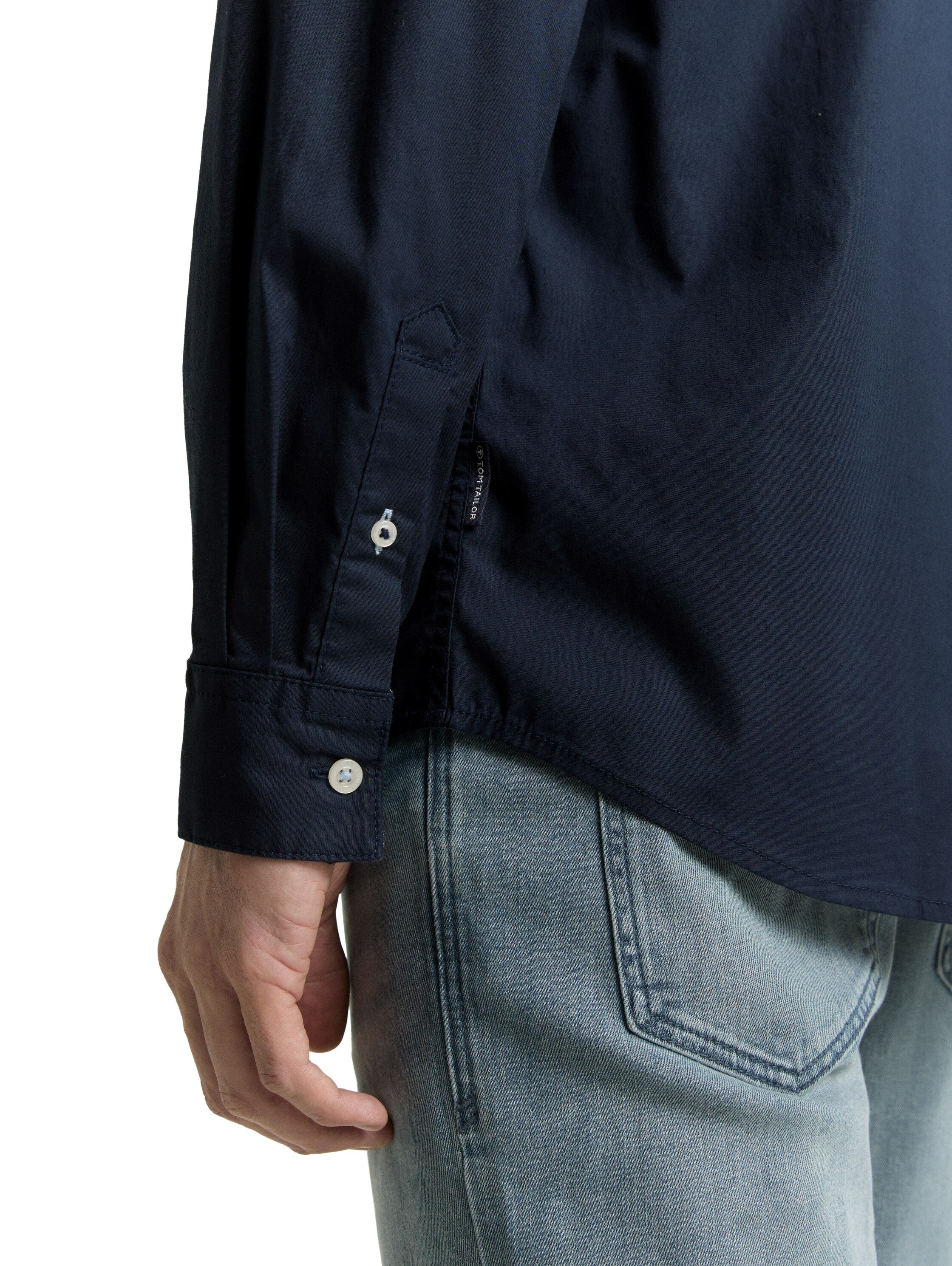 Tom Tailor Regular Fit Navy Shirt With Stretch