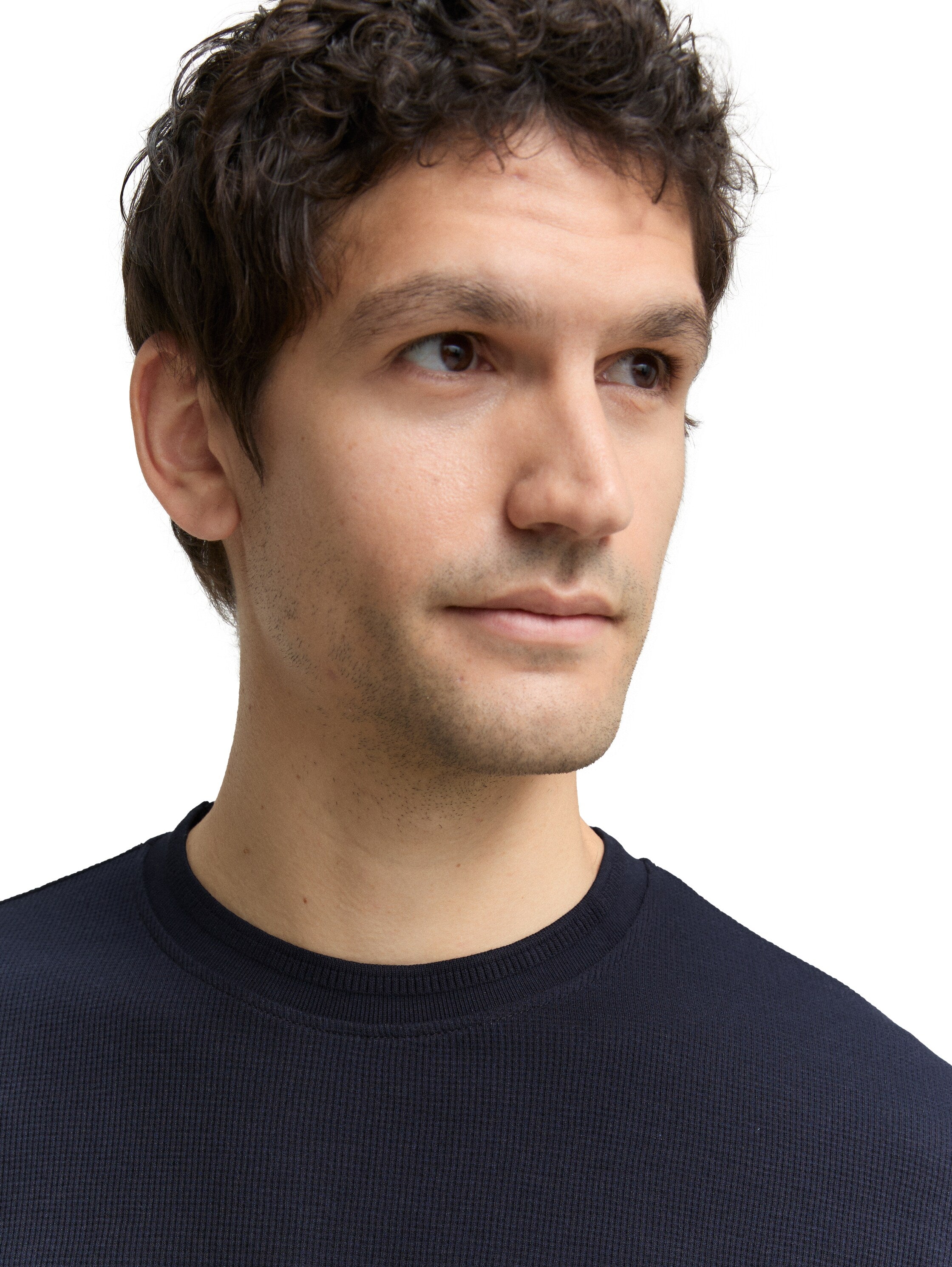 Tom Tailor Dark Navy T-Shirt With Waffle Texture