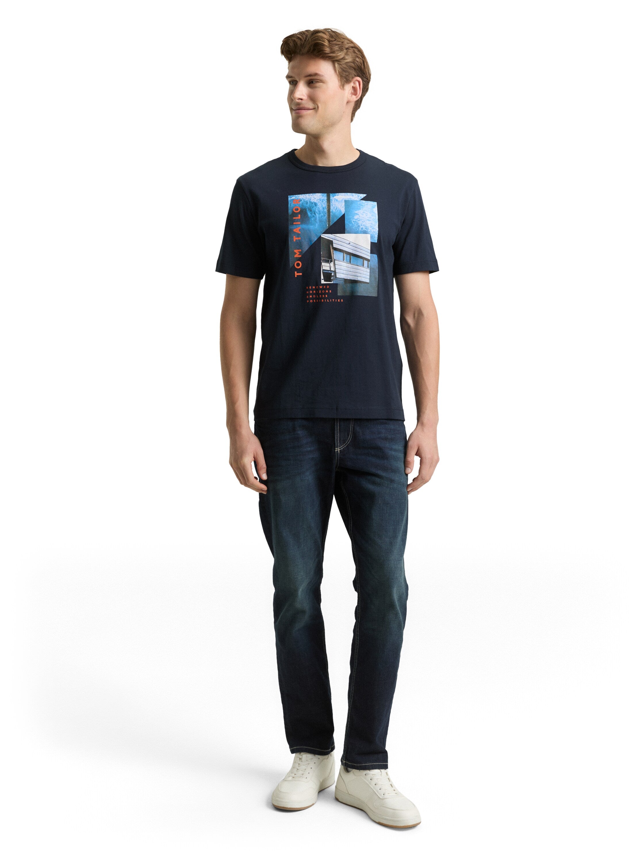 Tom Tailor Navy T-Shirt With Front Design