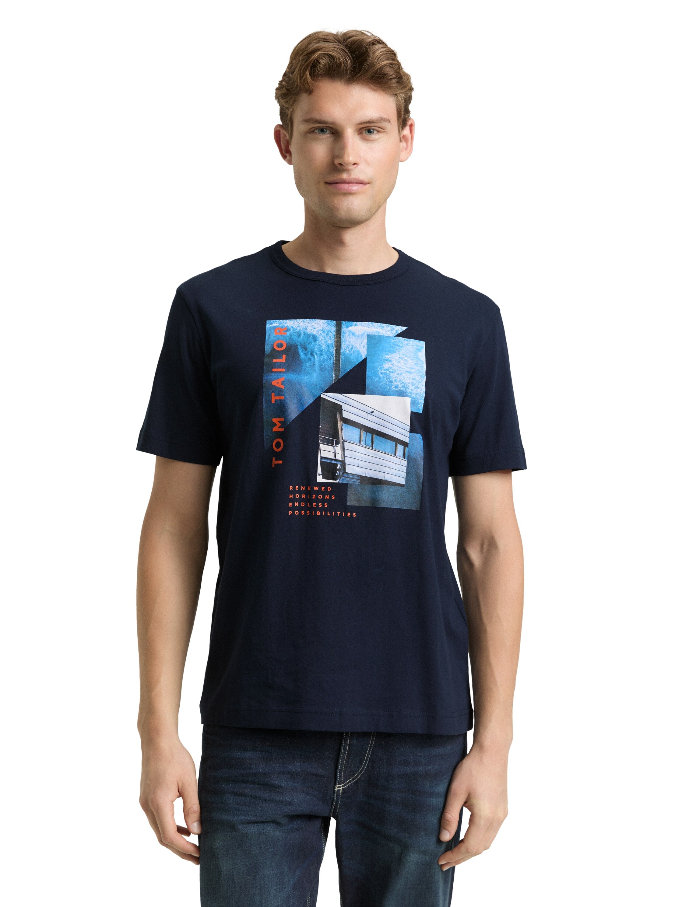 Tom Tailor Navy T-Shirt With Front Design