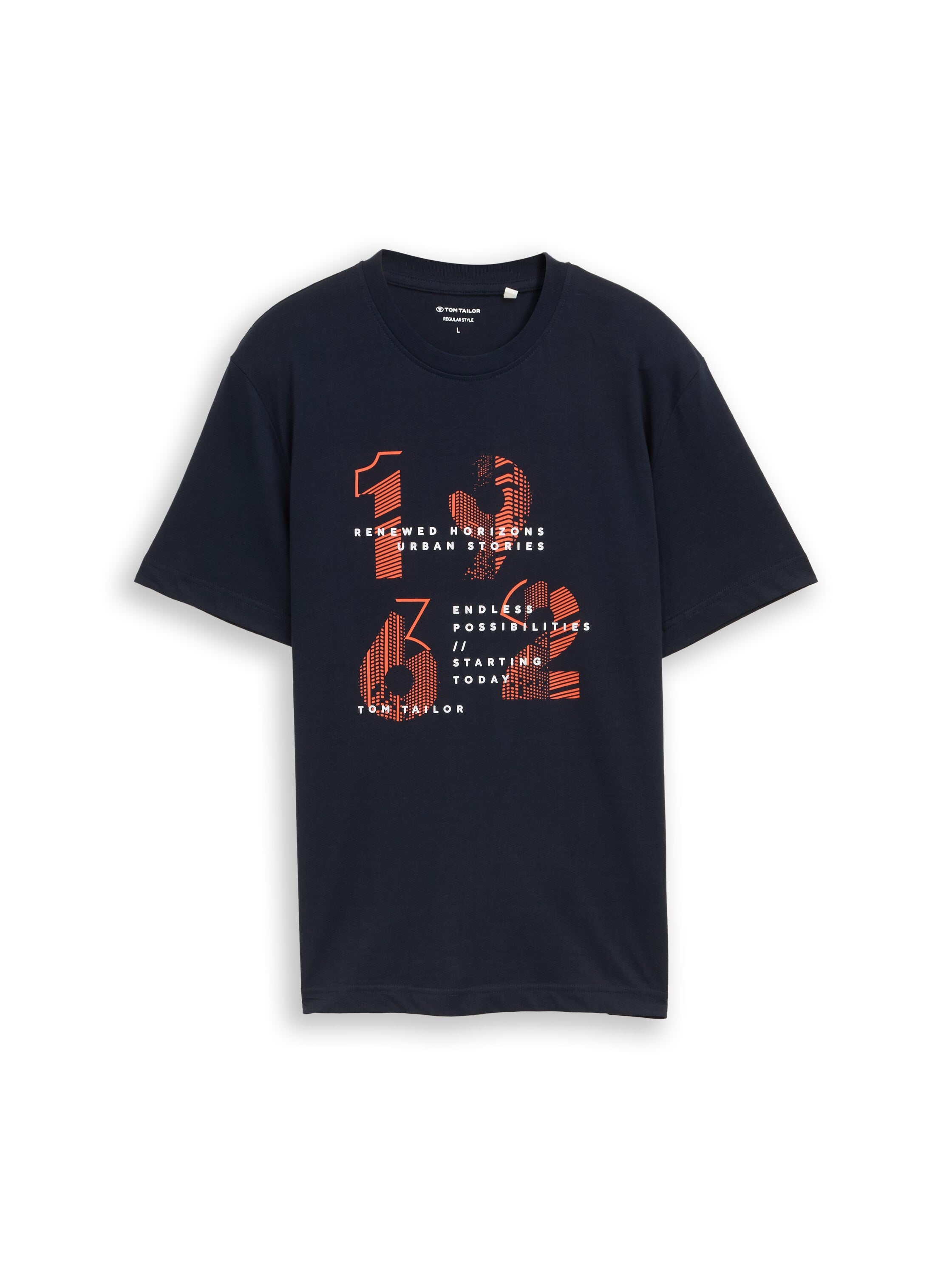 Tom Tailor Navy T-Shirt With Printed Design