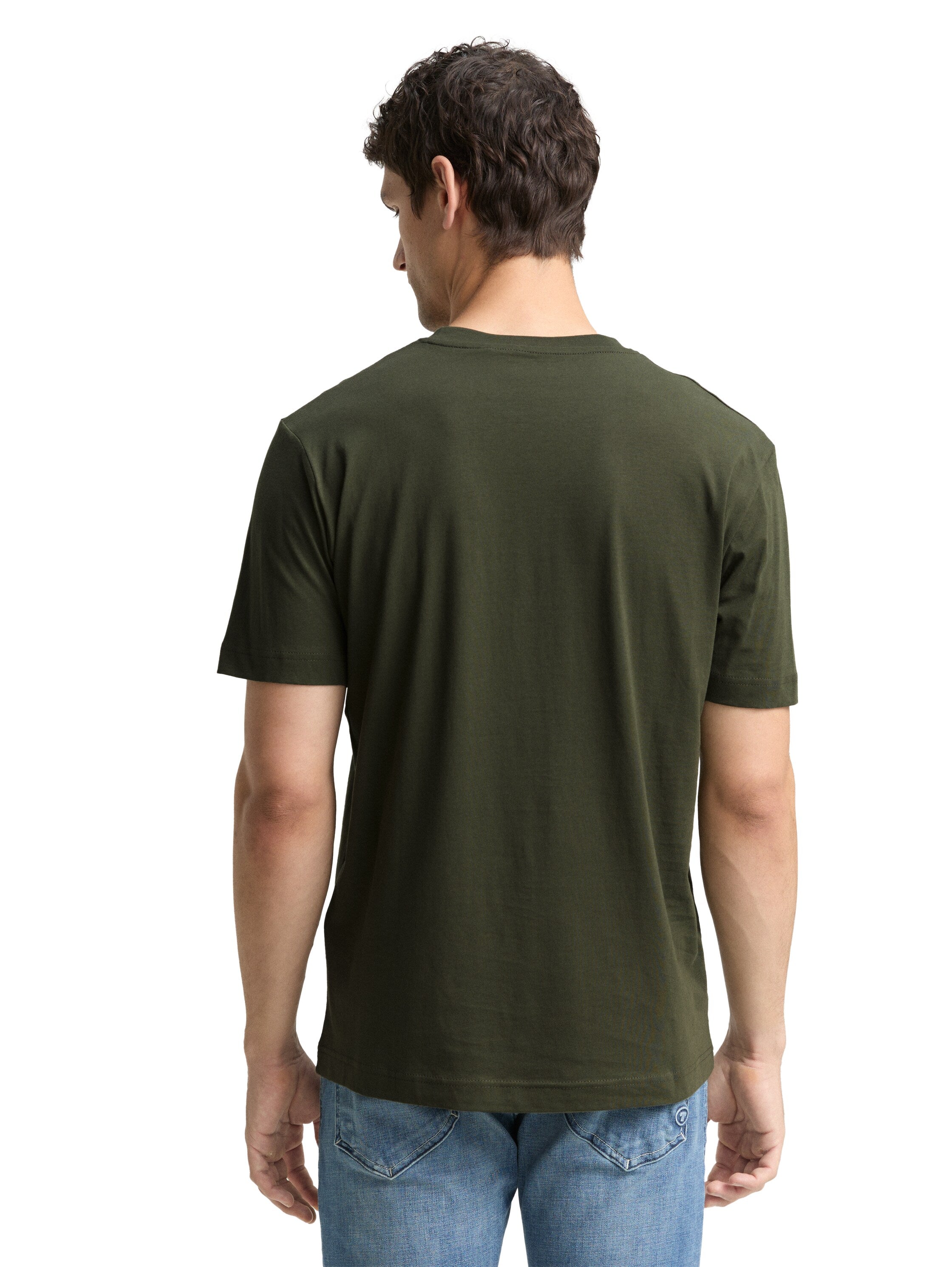 Tom Tailor Olive T-Shirt With Logo Print