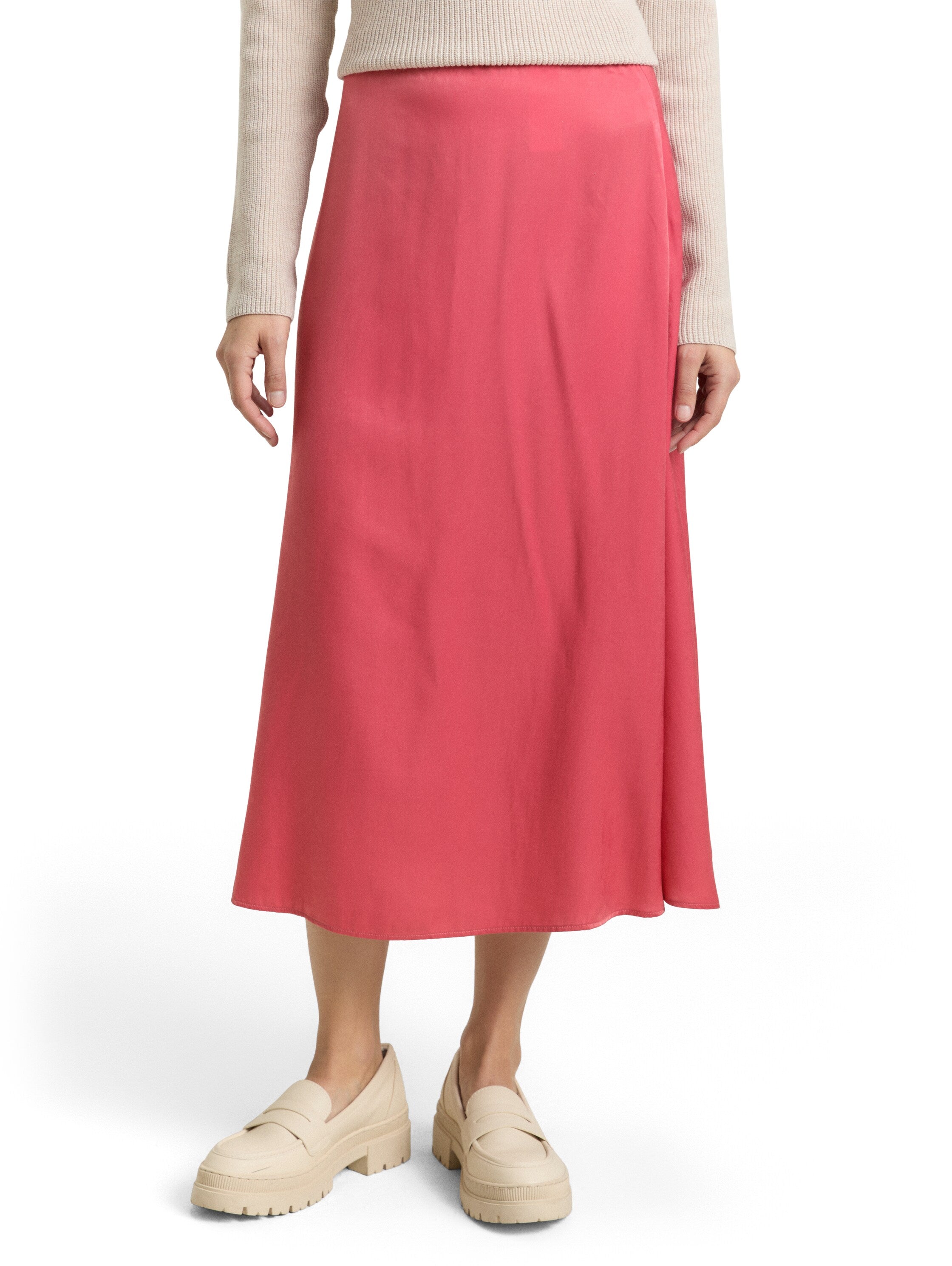 Tom Tailor Pink High Waisted Satin Skirt