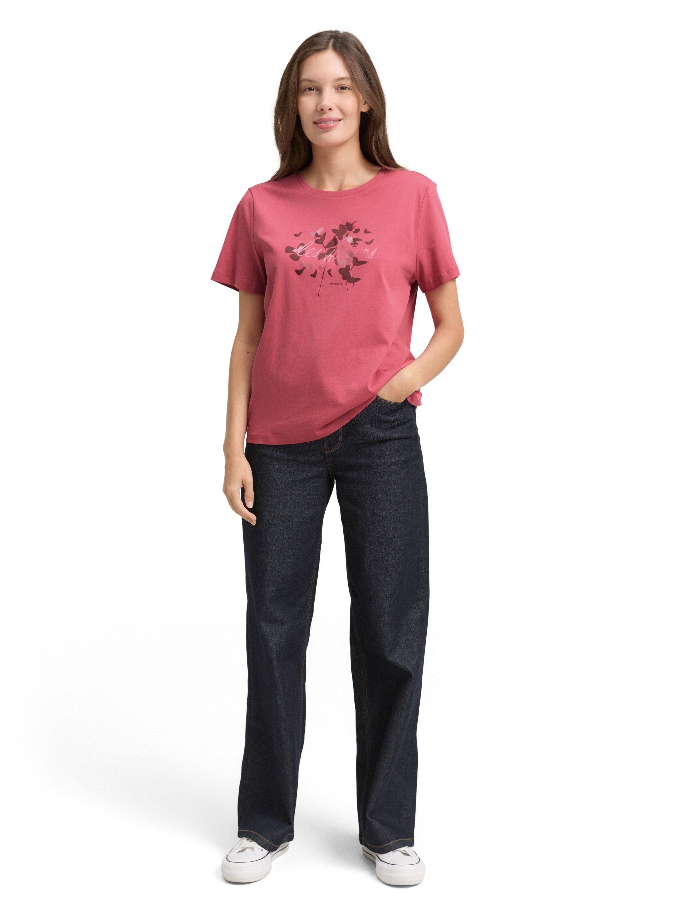 Tom Tailor Pink Printed T-Shirt