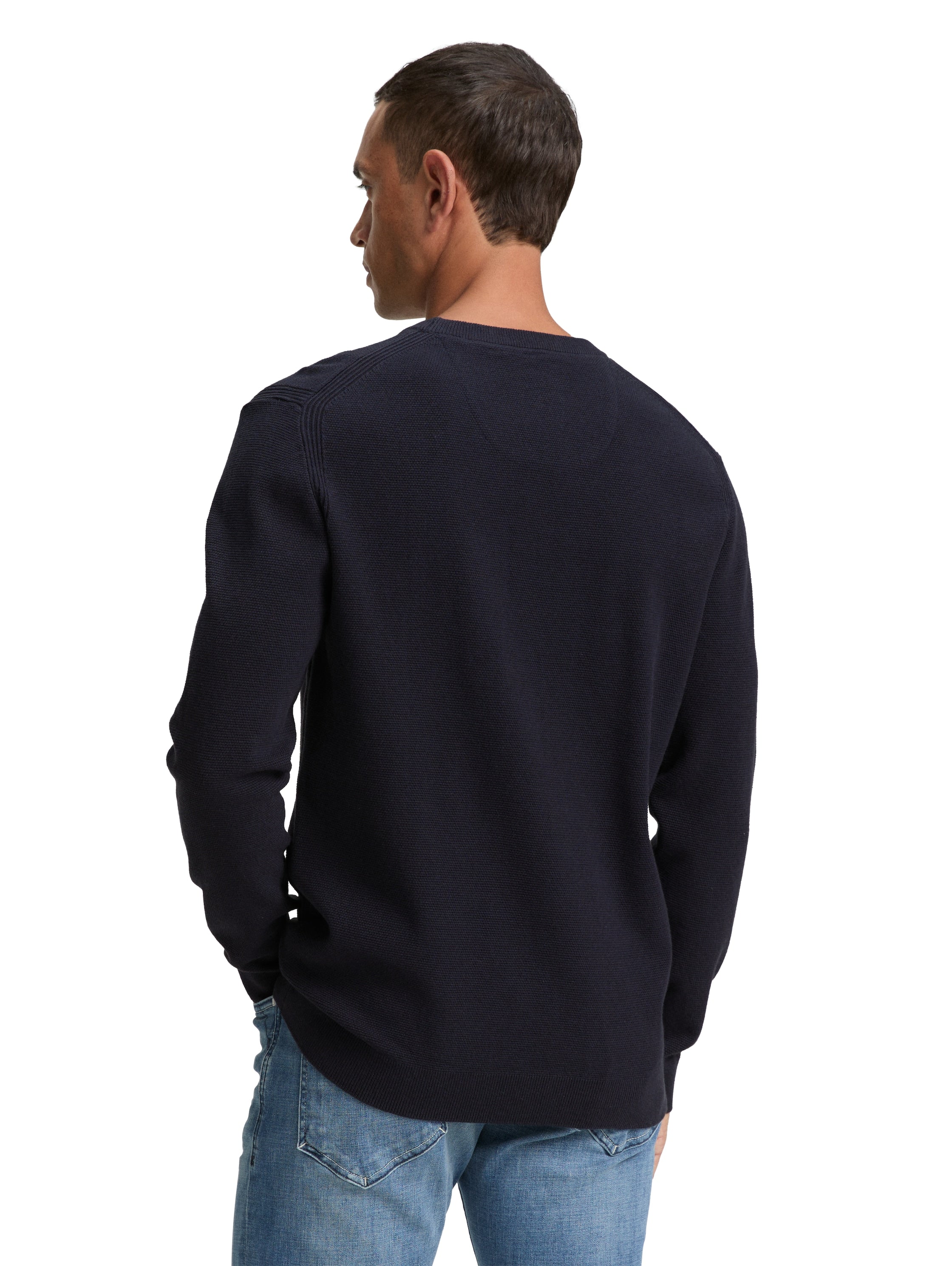 Tom Tailor Knitted Organic Cotton Navy Pullover