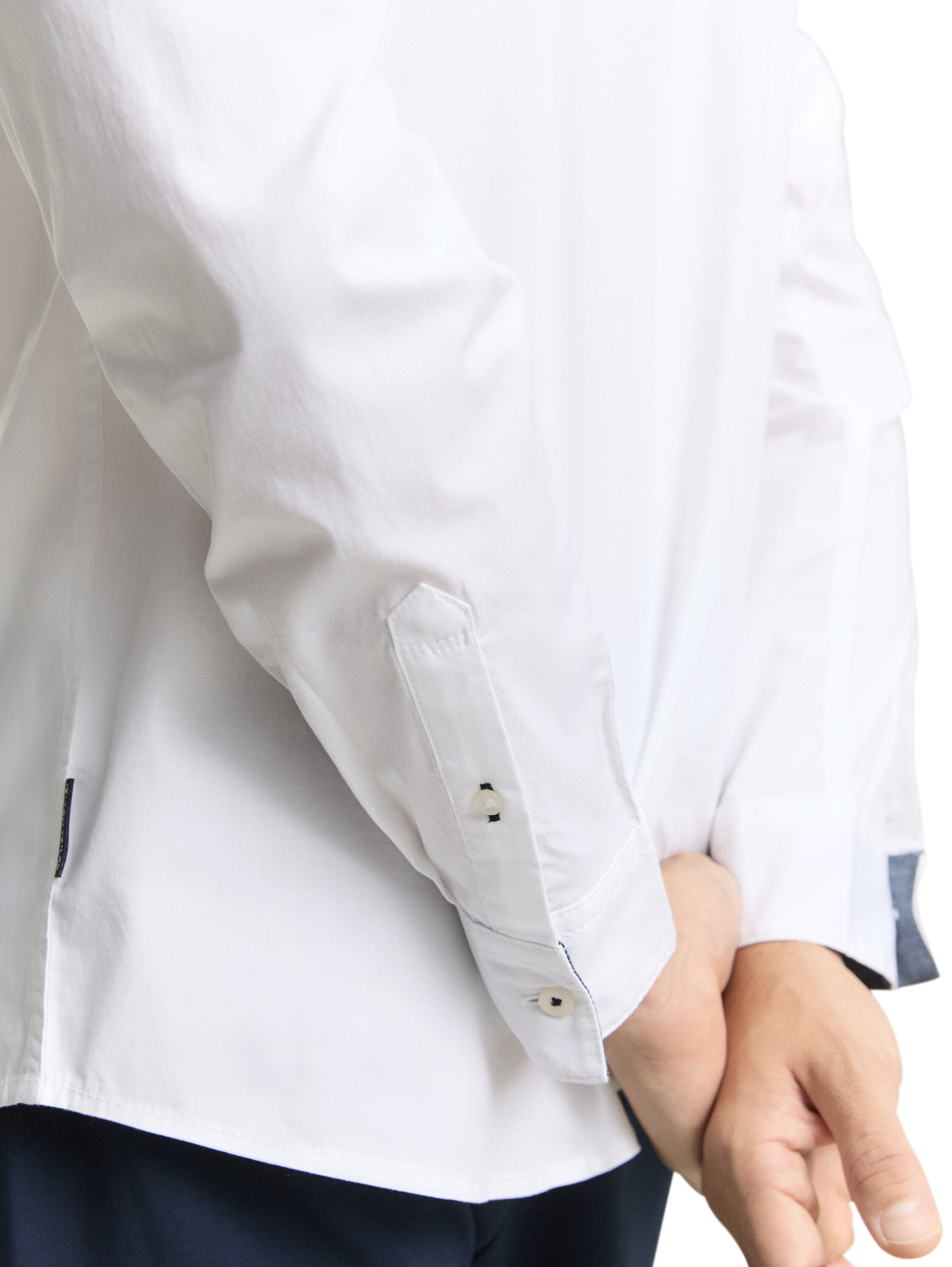 Tom Tailor Regular Fit White Shirt With Stretch