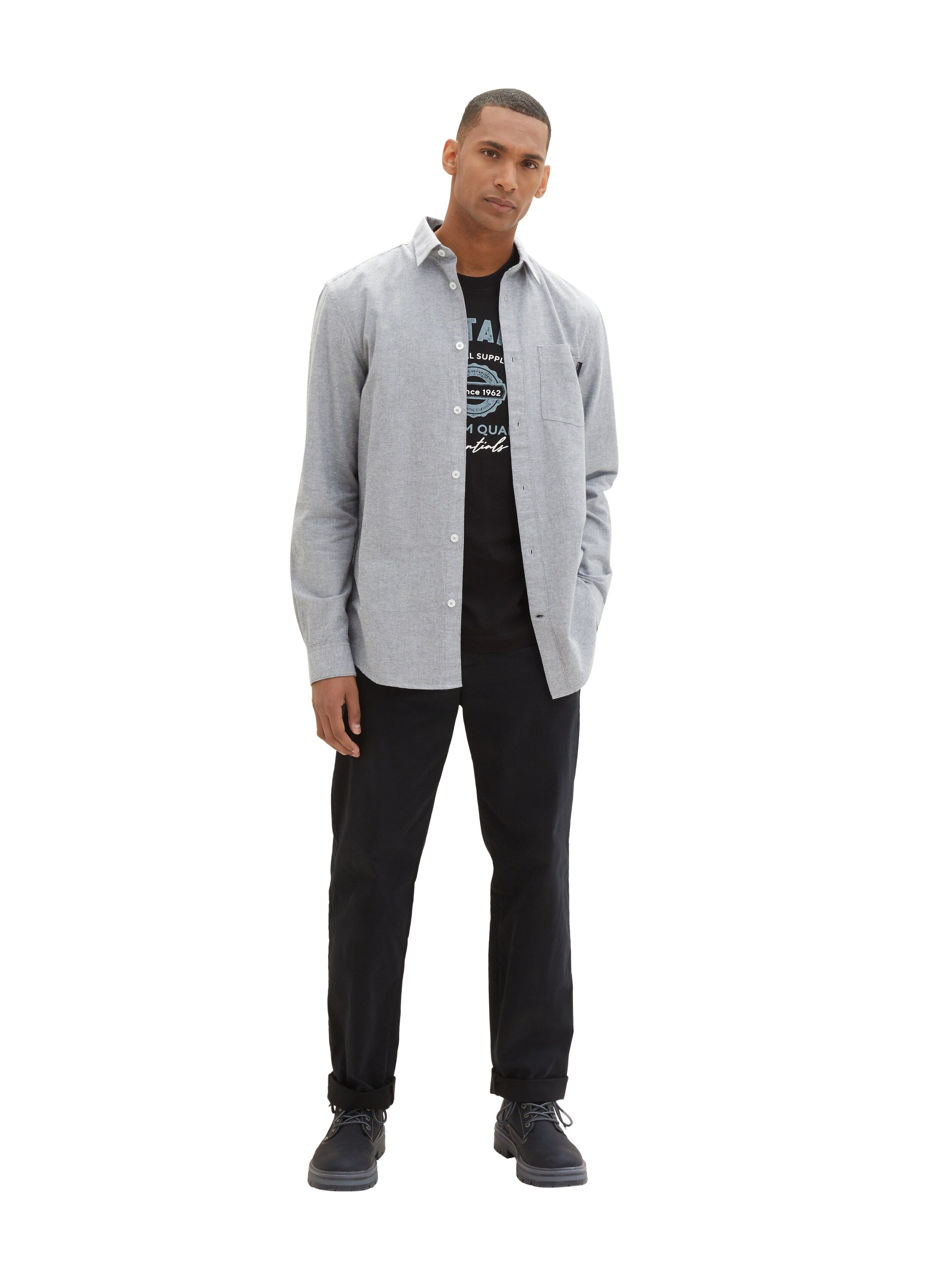 Tom Tailor Black T-Shirt With Logo Print