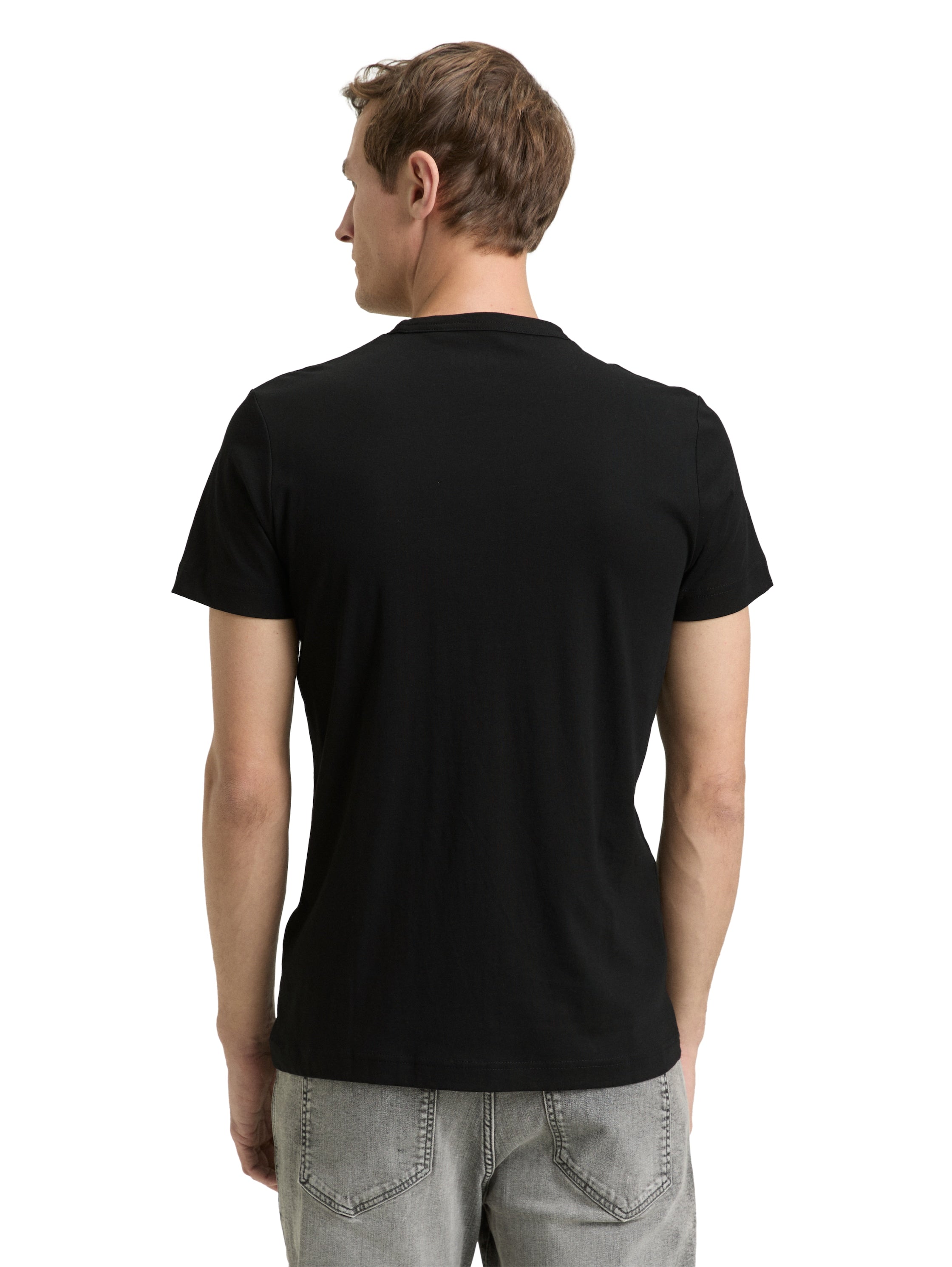 Tom Tailor Short Sleeved Black T-Shirt