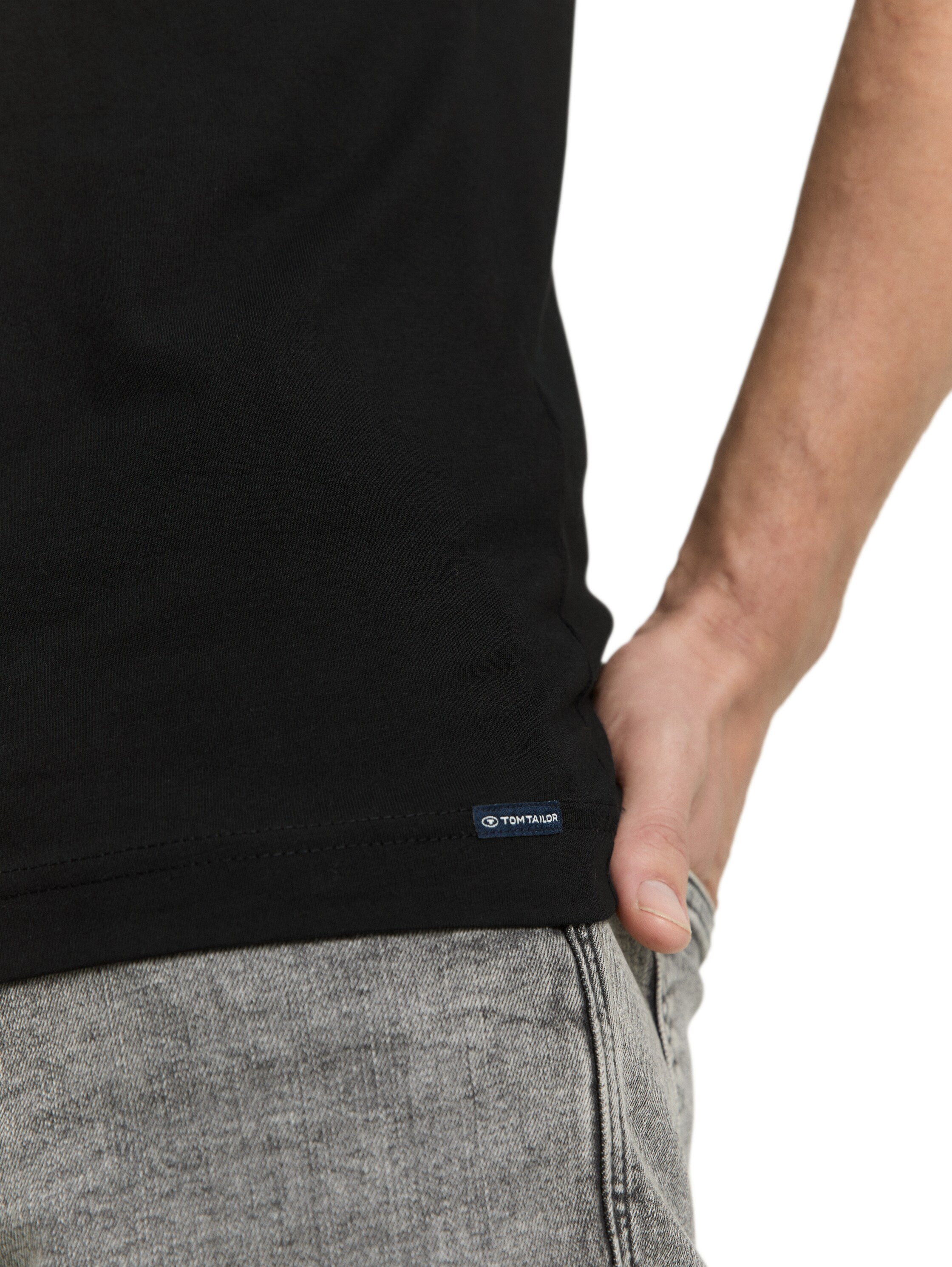 Tom Tailor Short Sleeved Black T-Shirt