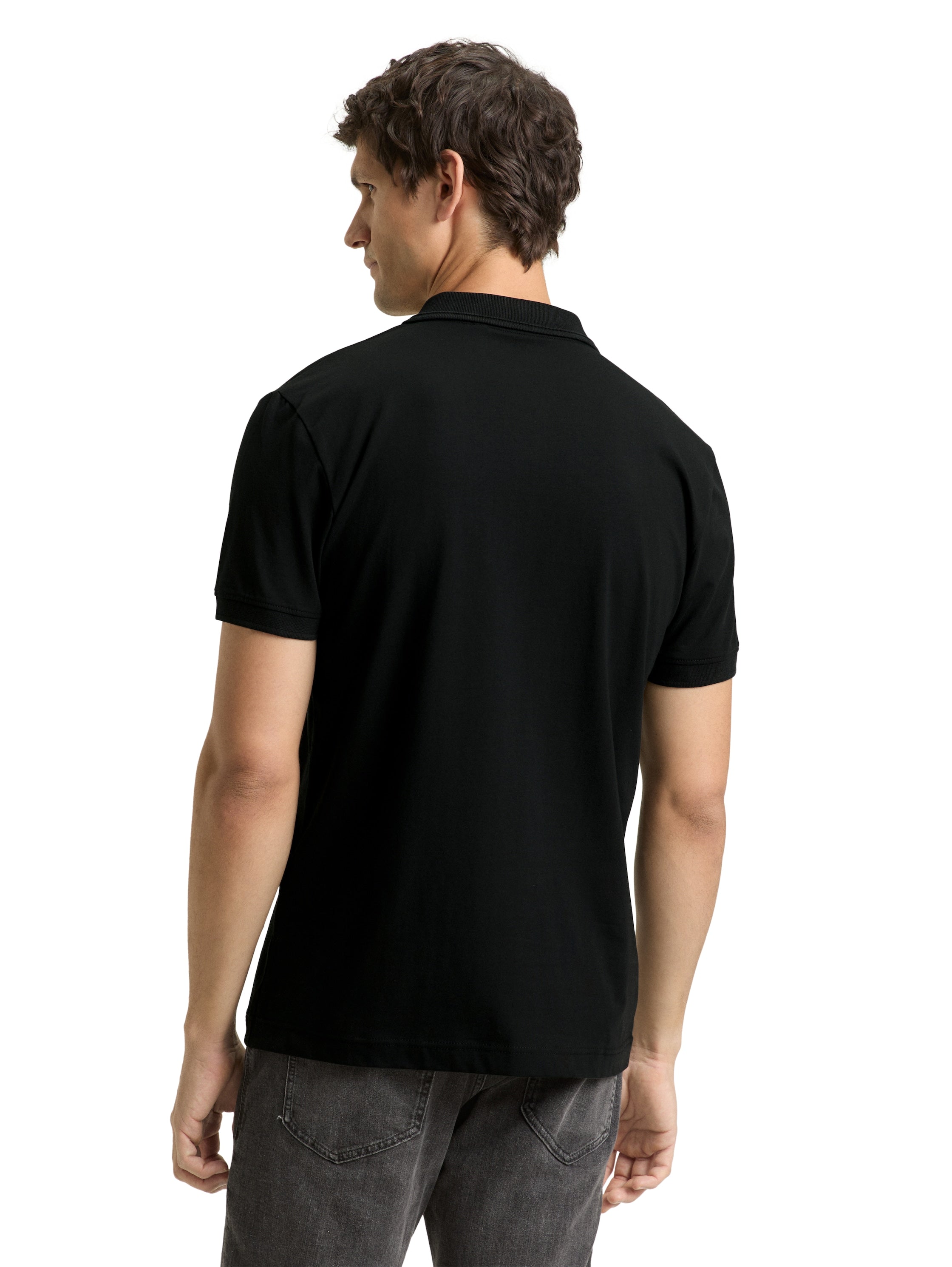Tom Tailor Black Short Sleeved Polo
