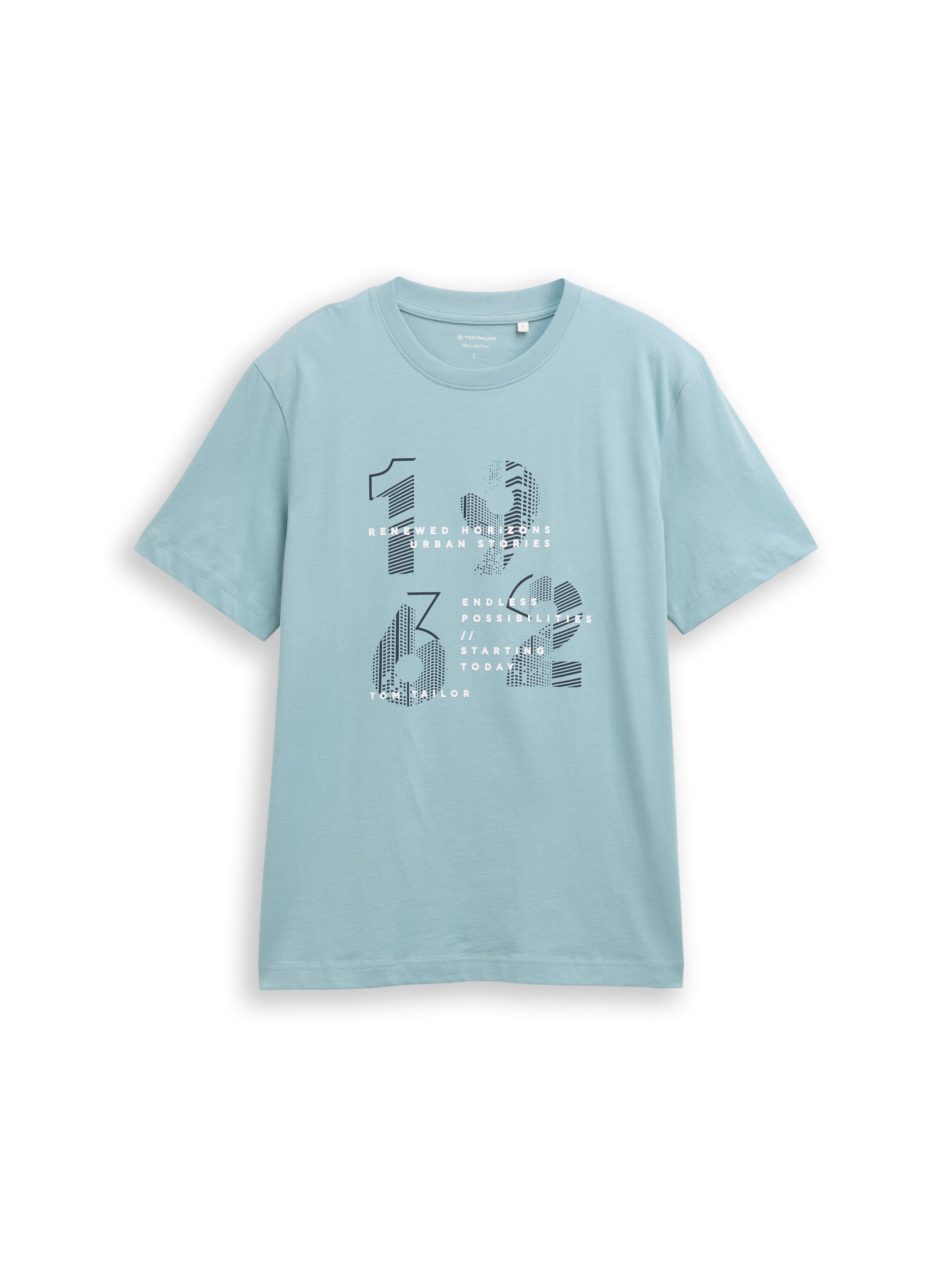 Tom Tailor Blue T-Shirt With Printed Design