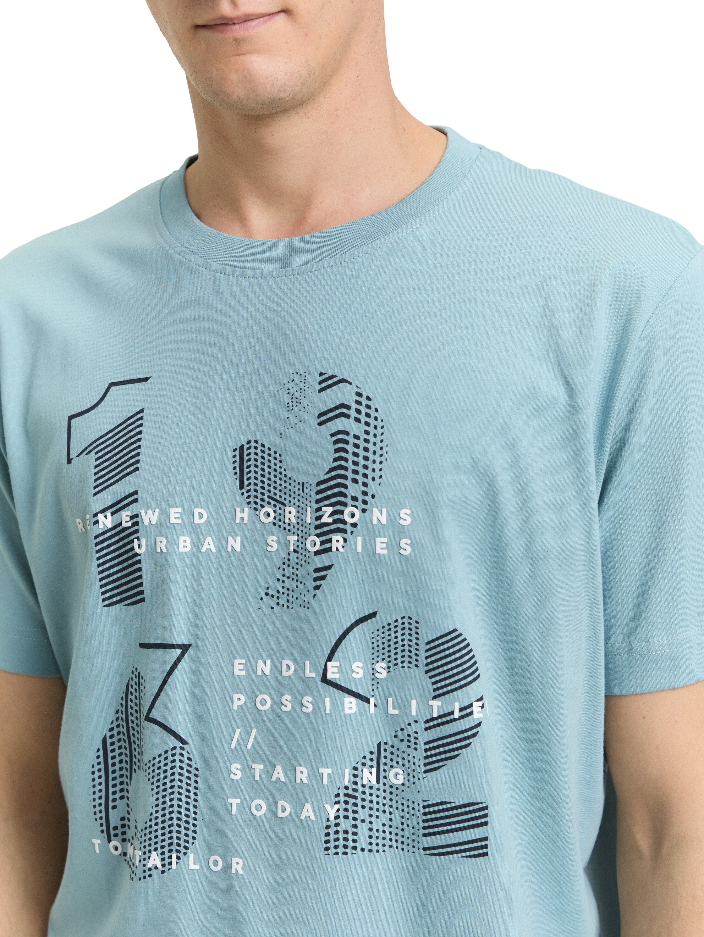 Tom Tailor Blue T-Shirt With Printed Design